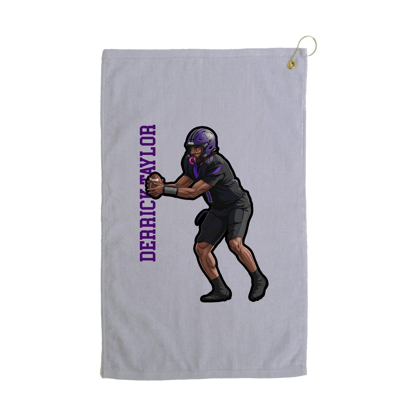 Golf Towel — Name Vertical in Grey