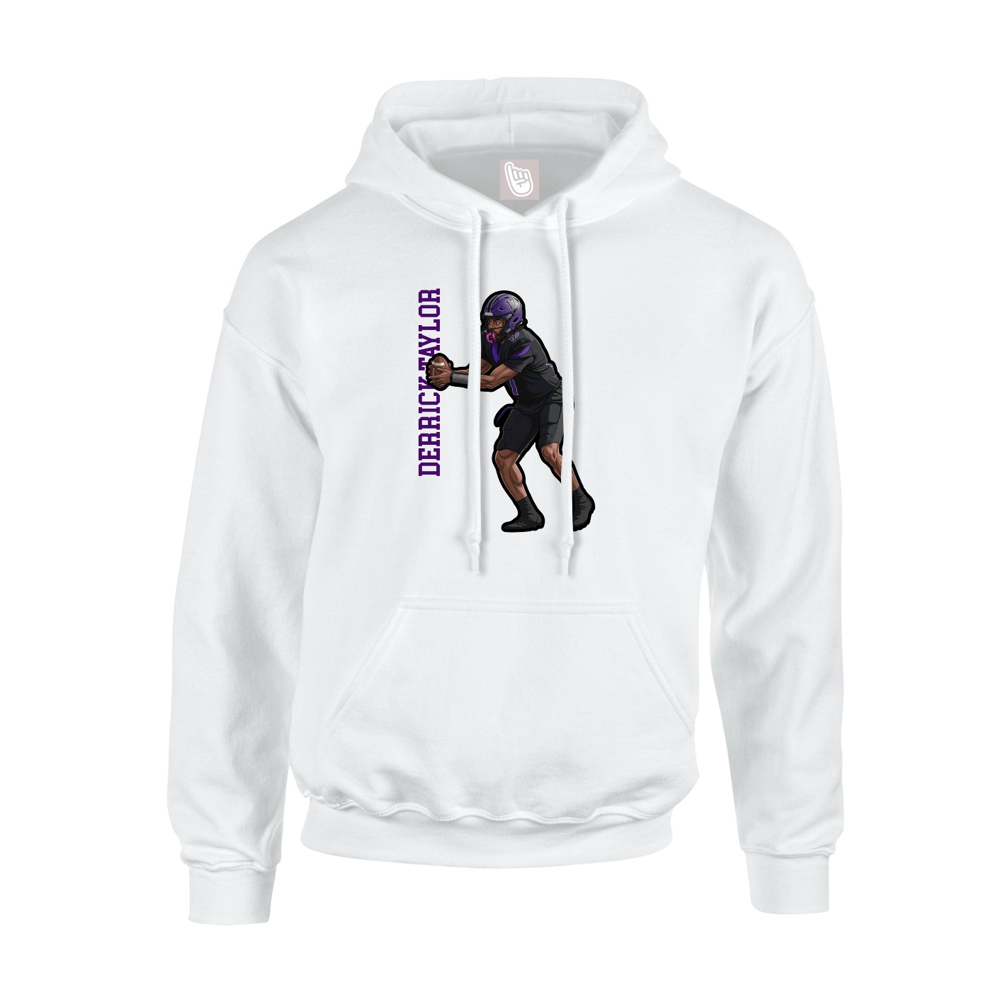 Hoodie — Name Vertical in White