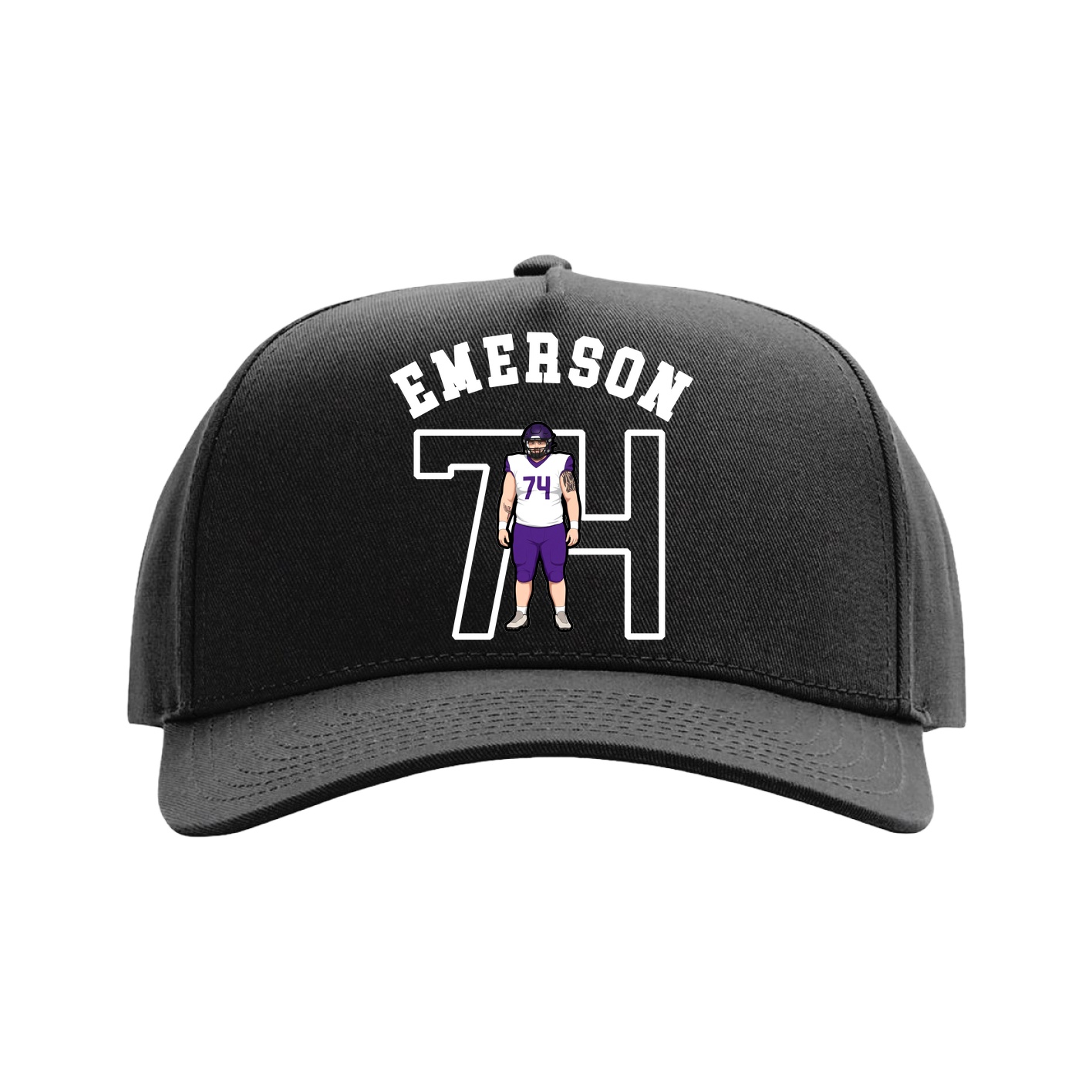 Full Fabric Five-Panel Champ Cap — Shirsey Arch in Black