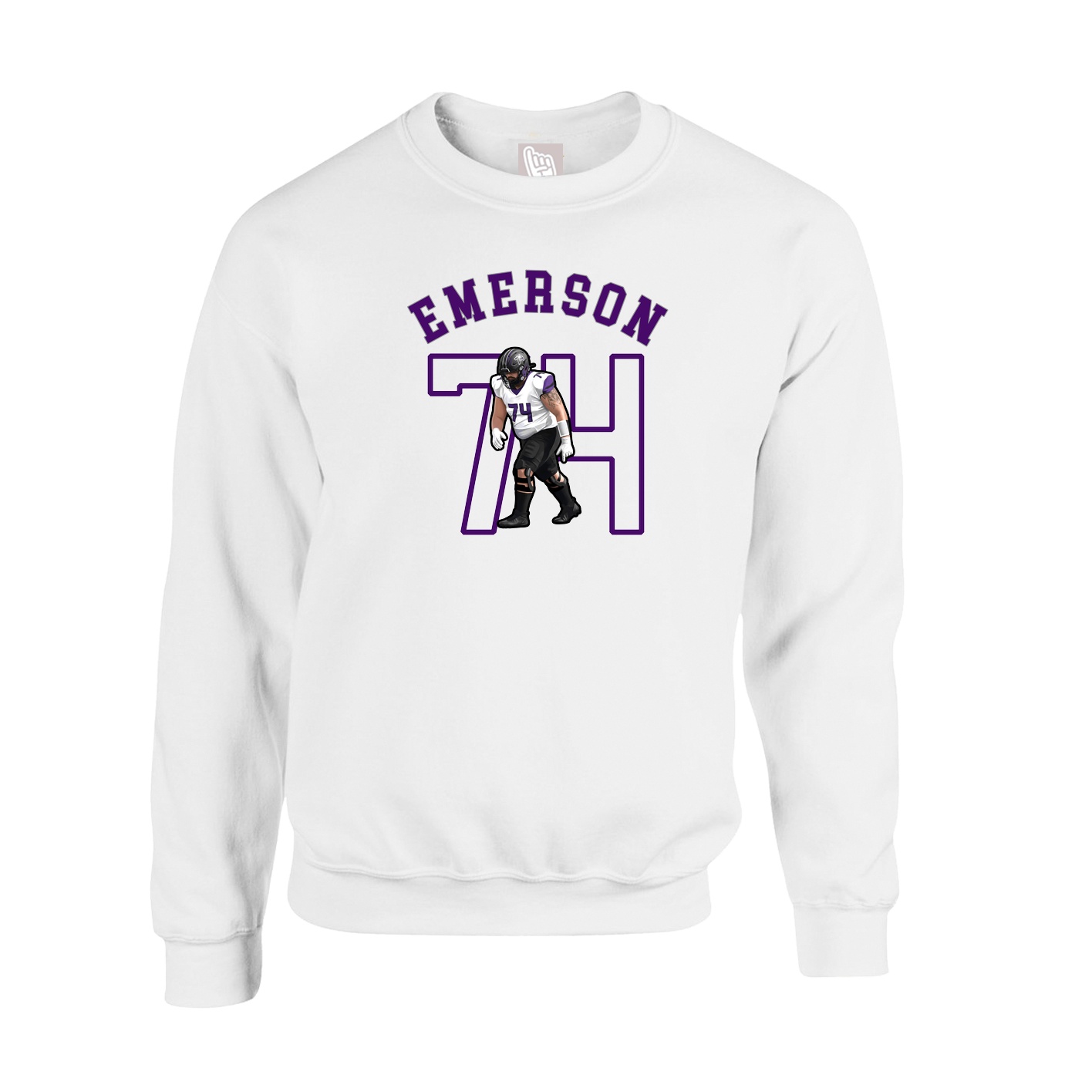 Fleece Crew — Shirsey Arch in White