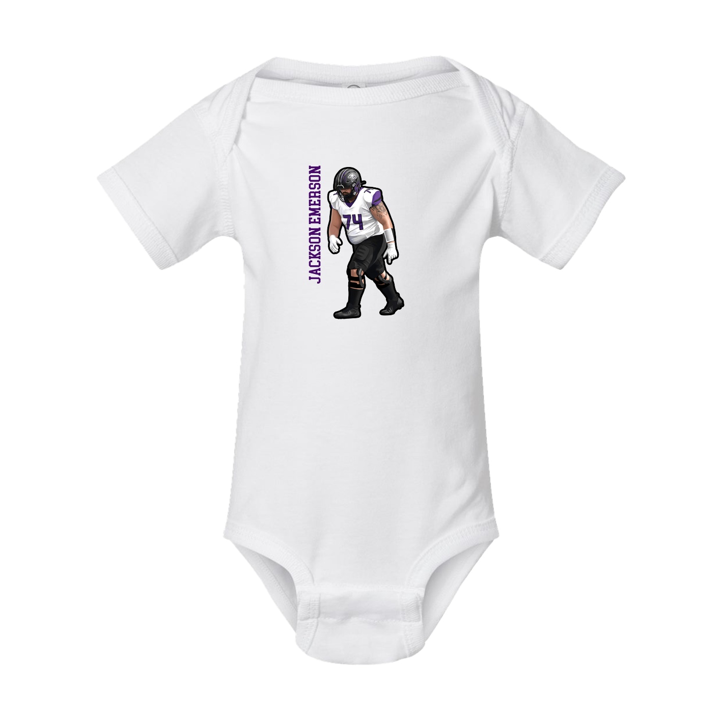 Baby Onesie — Name Vertical in White