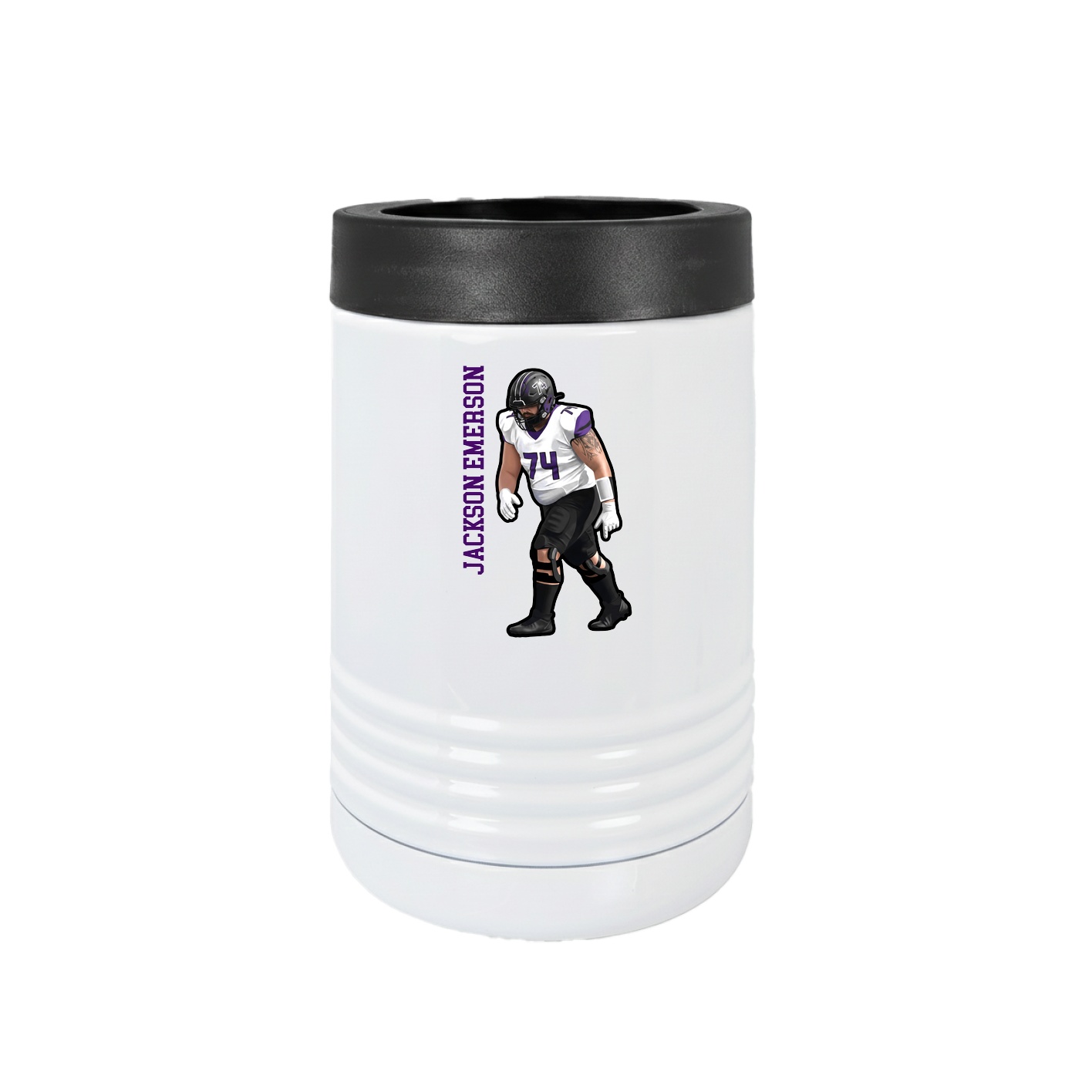 Beverage Holder — Name Vertical in White