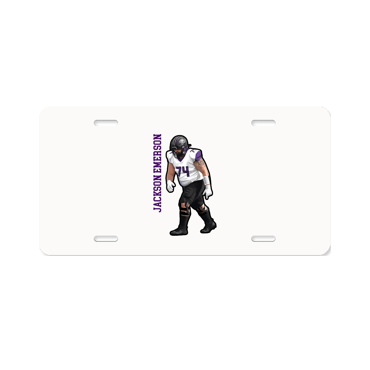License Plate — Name Vertical in Classic