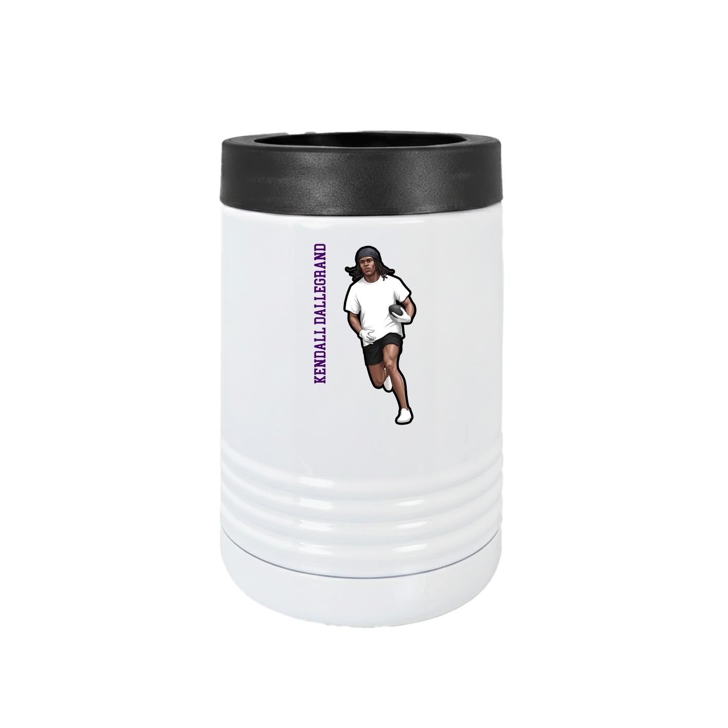 Beverage Holder — Name Vertical in White