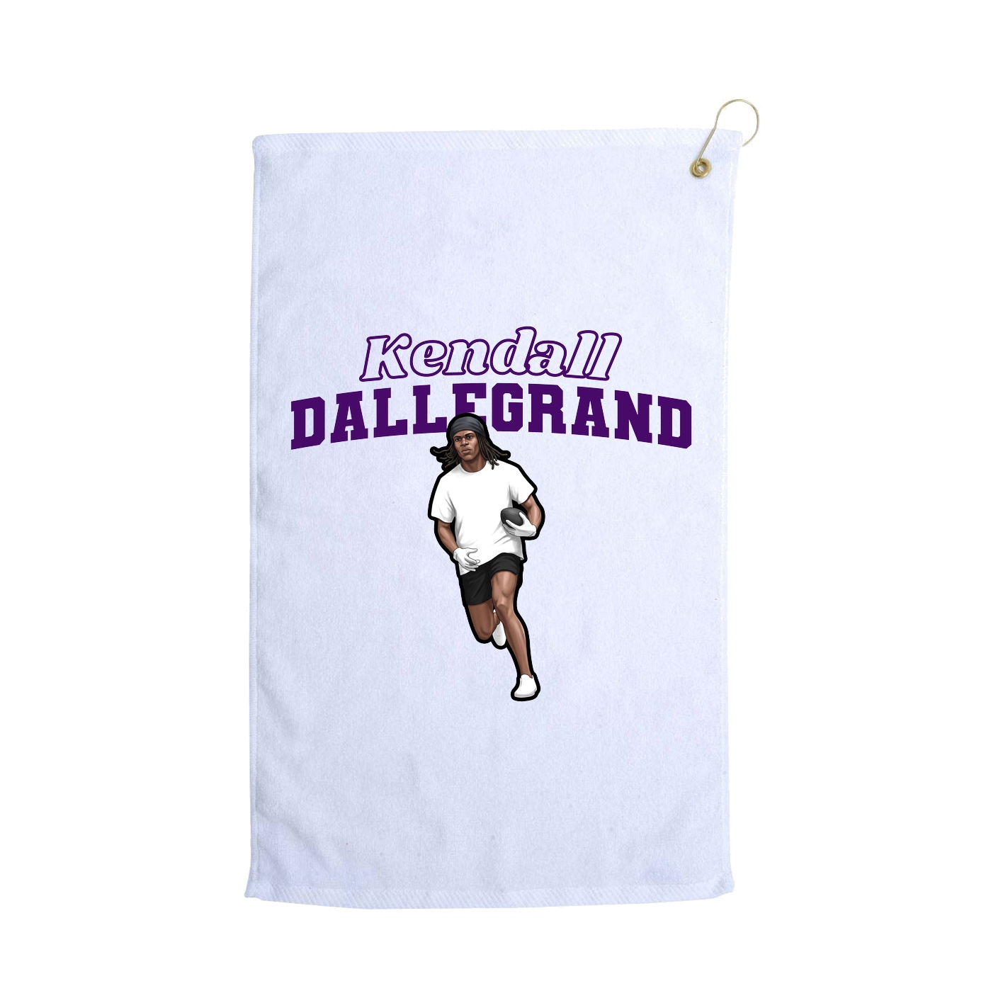Golf Towel — Name Arch in White