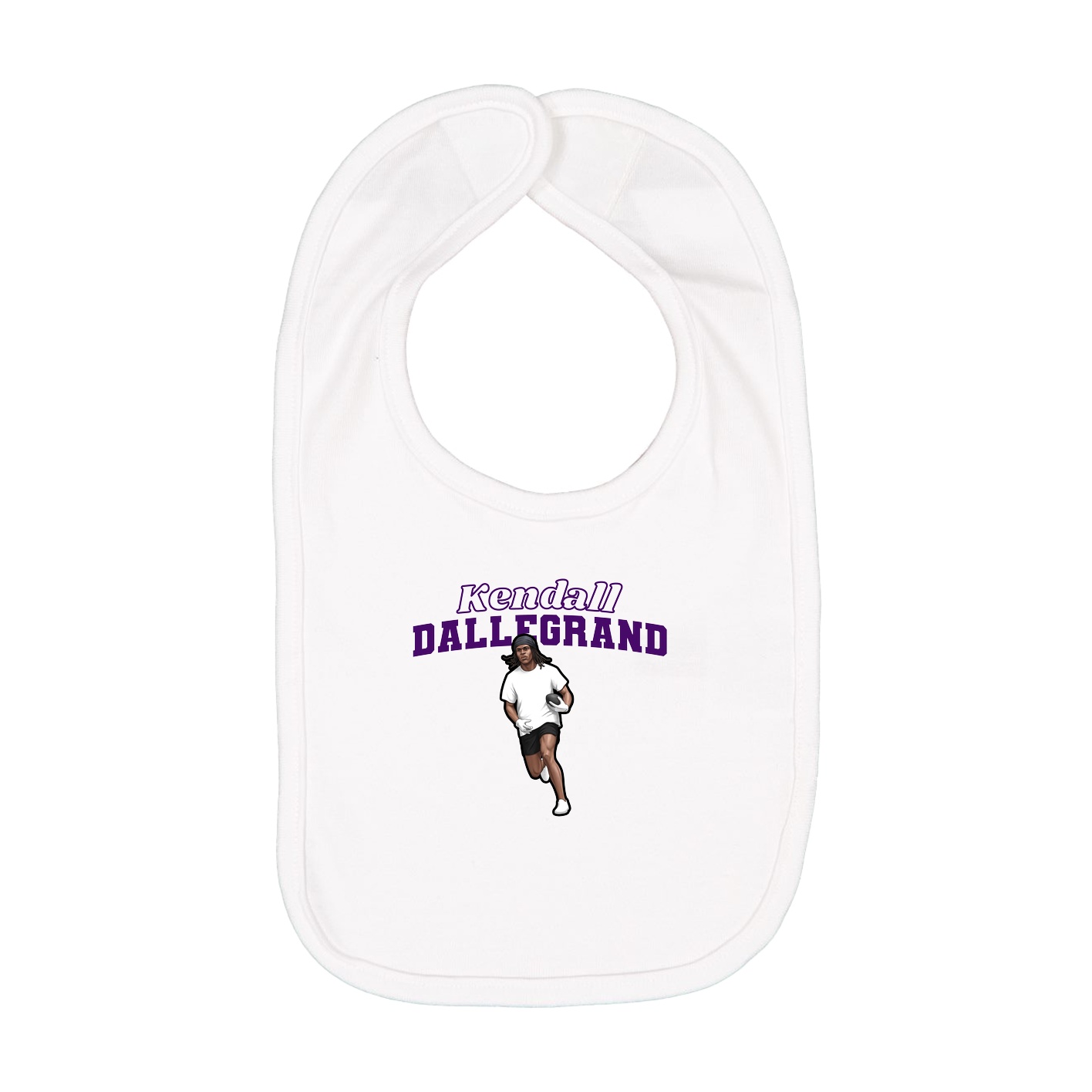 Infant Bib — Name Arch in White