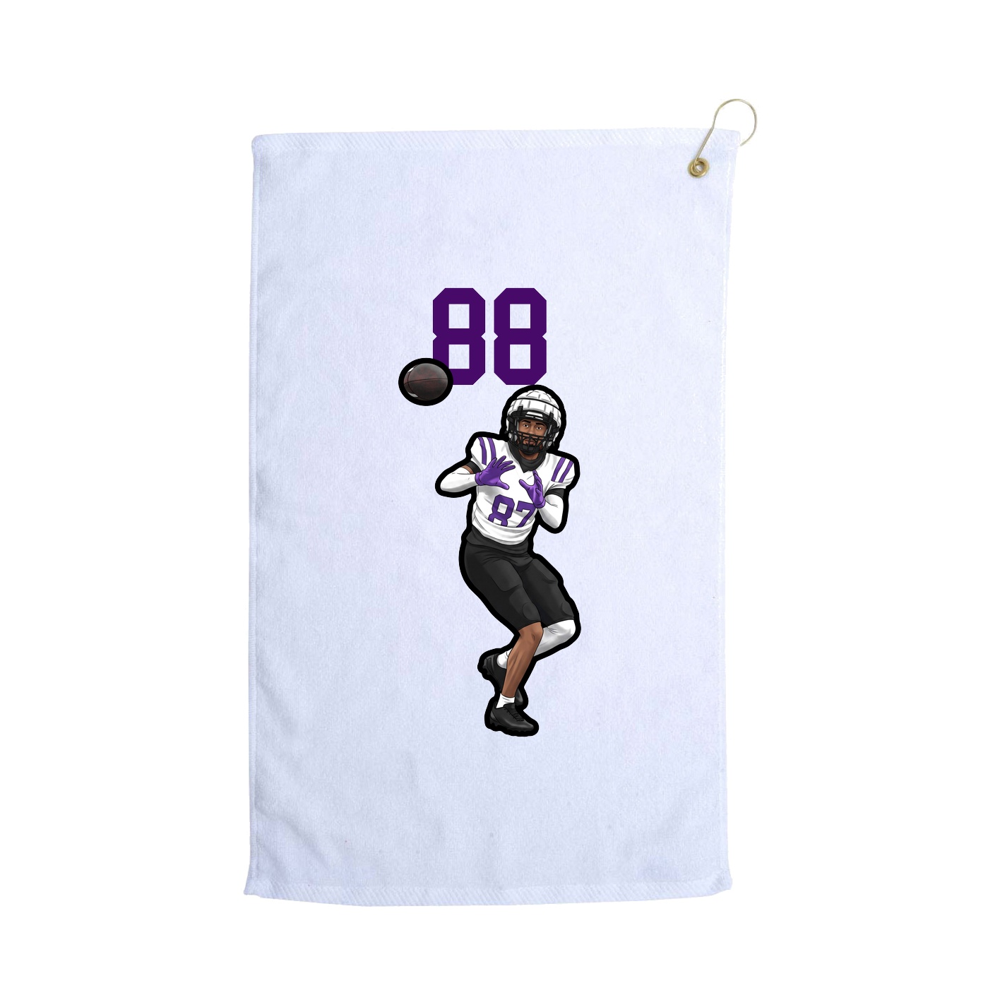 Golf Towel — Number Top in White