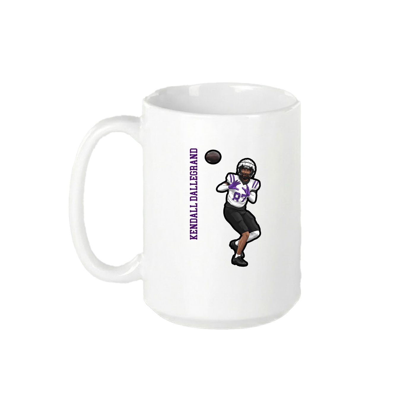 15oz Coffee Mug — Name Vertical in White