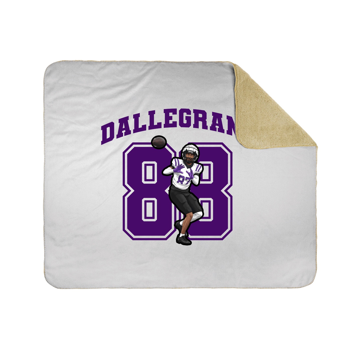 Throw Blanket — Number in White