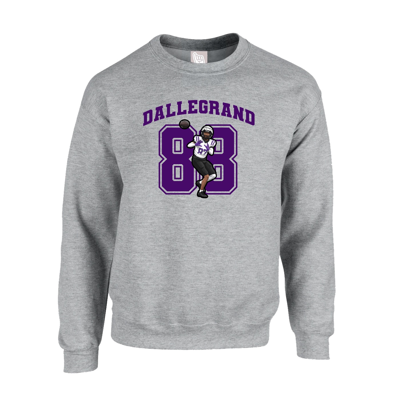 Fleece Crew — Number in Grey