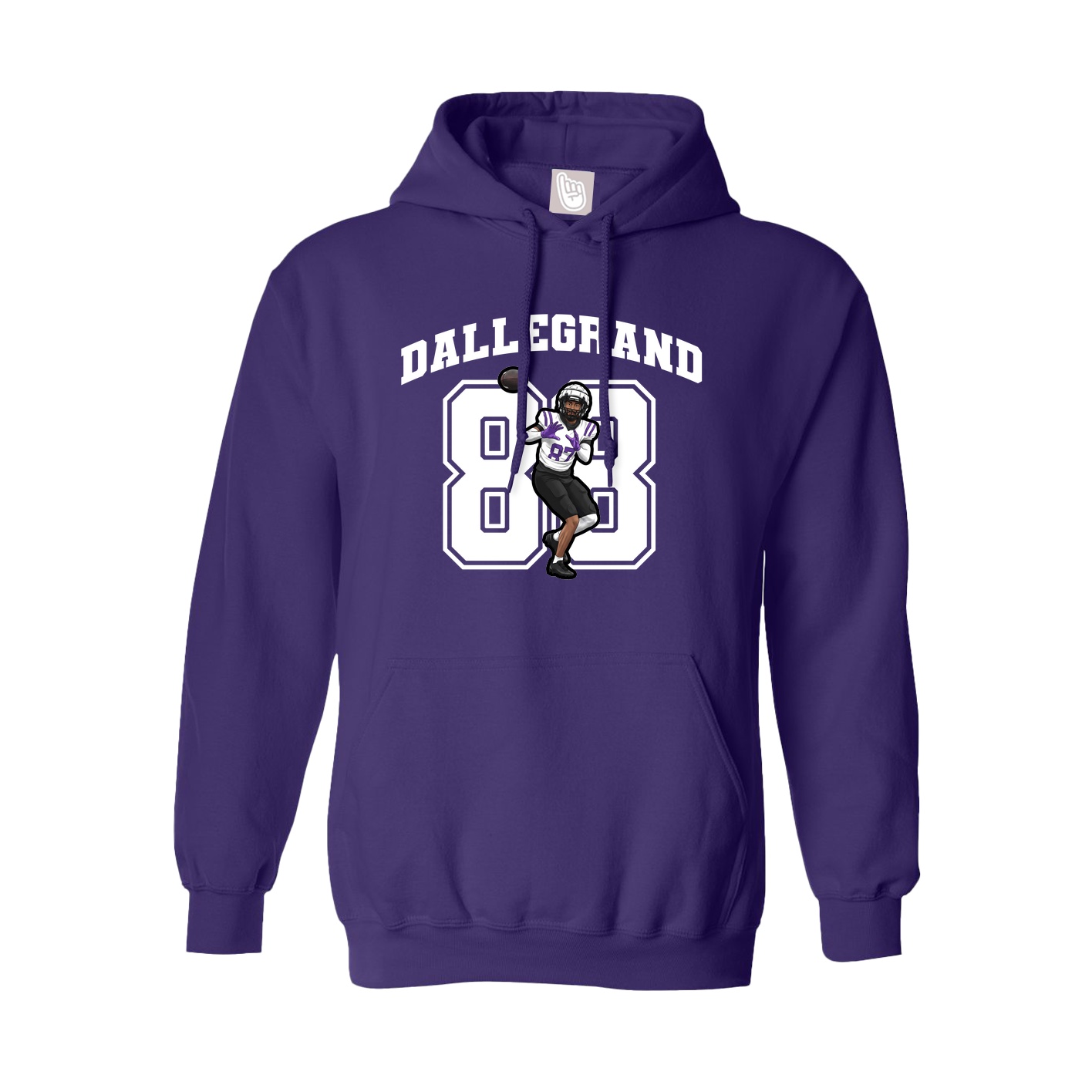 Youth Hoodie — Number in Purple