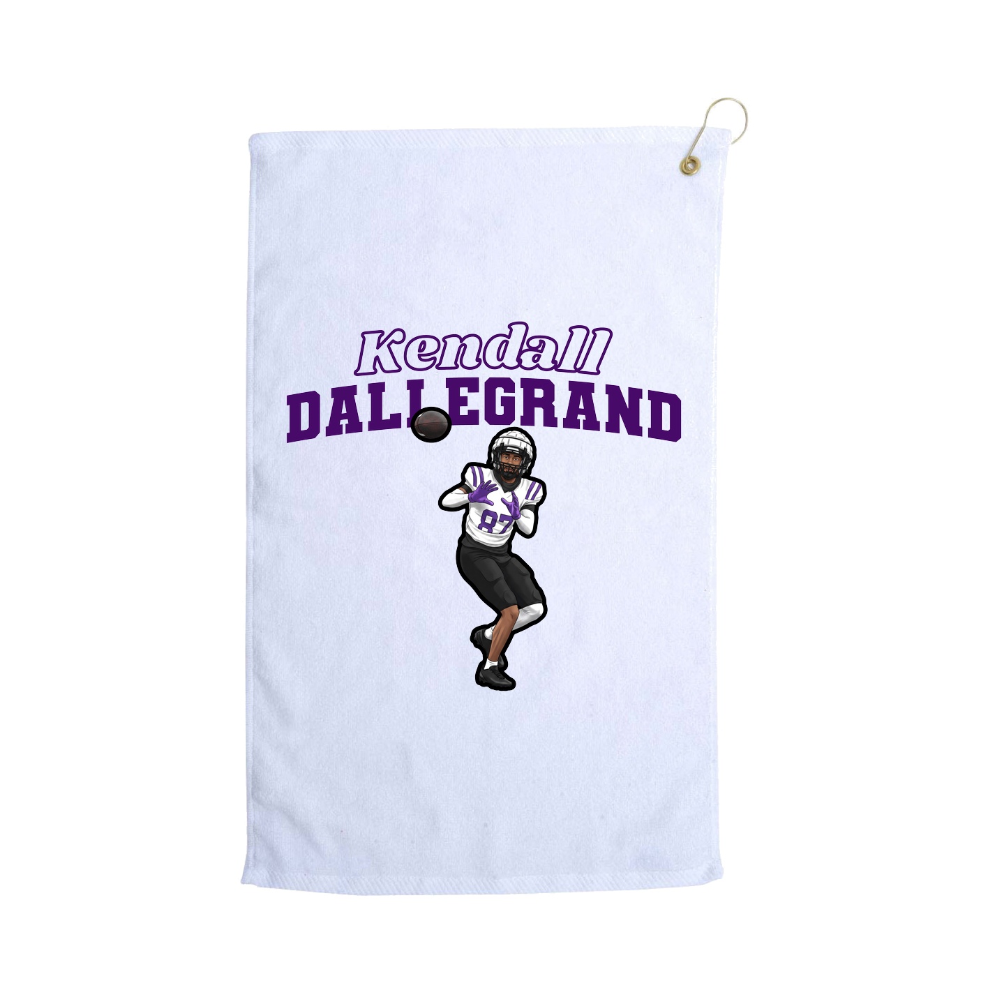 Golf Towel — Name Arch in White