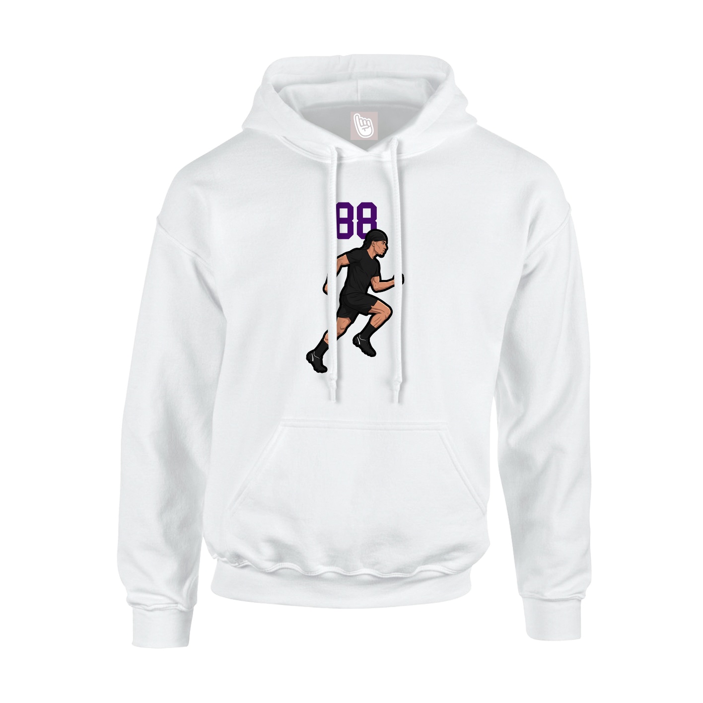 Youth Hoodie — Number Top in White