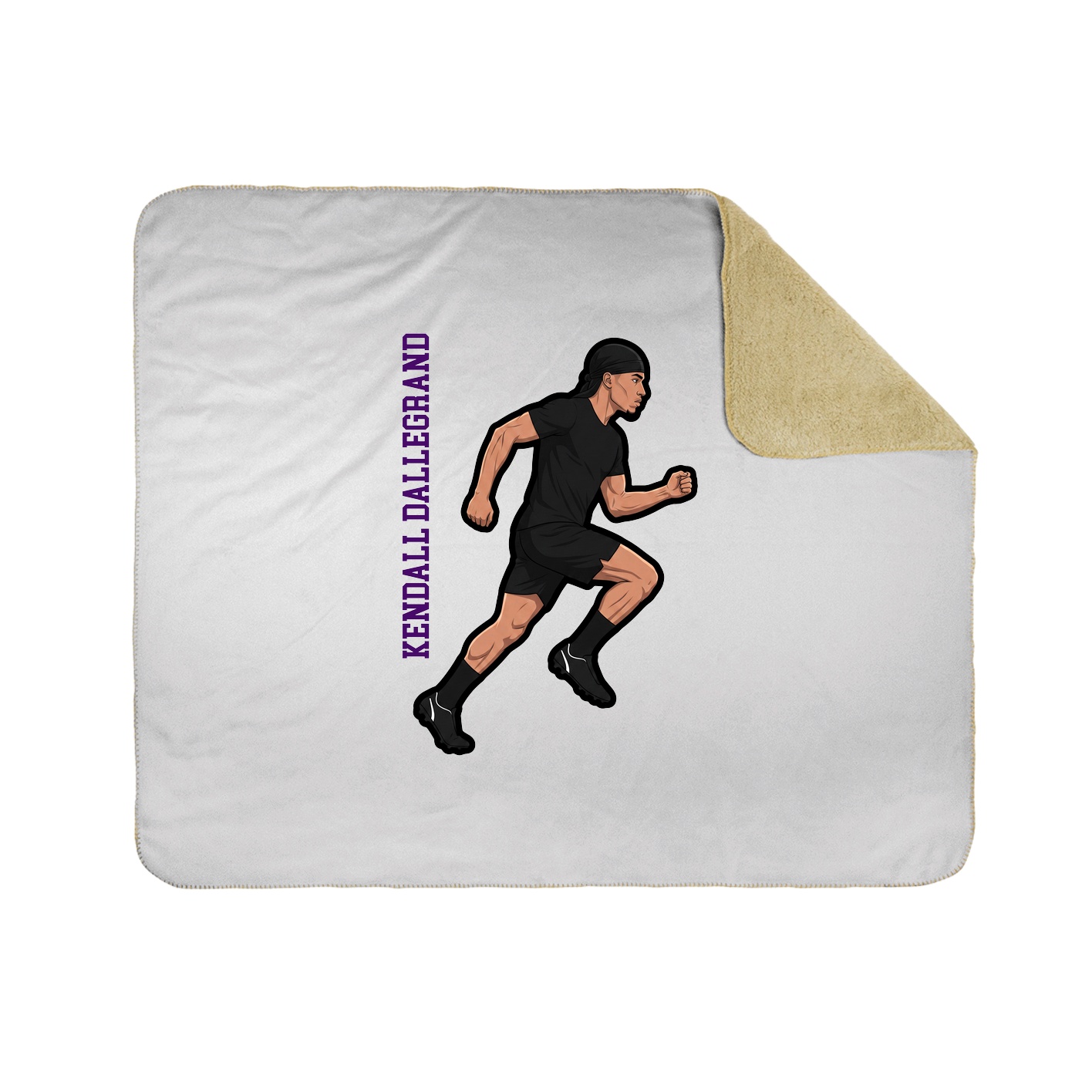 Throw Blanket — Name Vertical in White