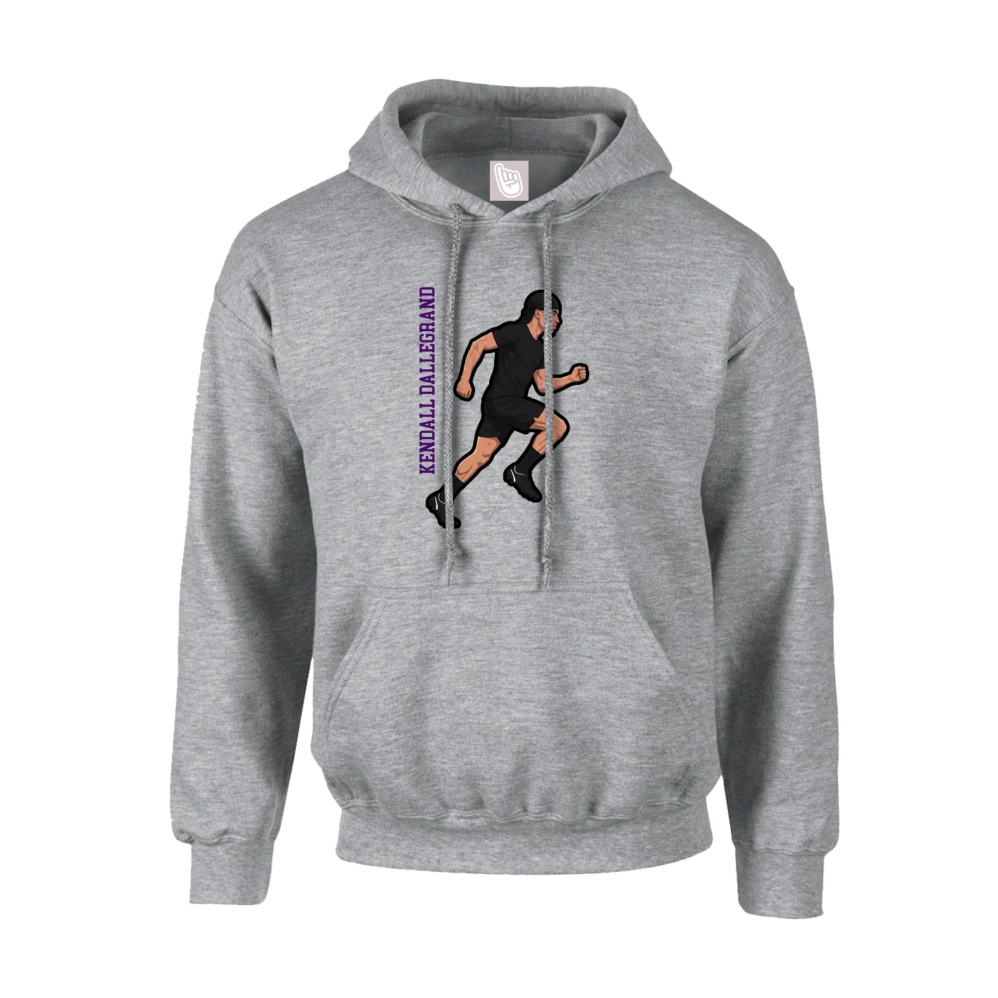 Hoodie — Name Vertical in Grey
