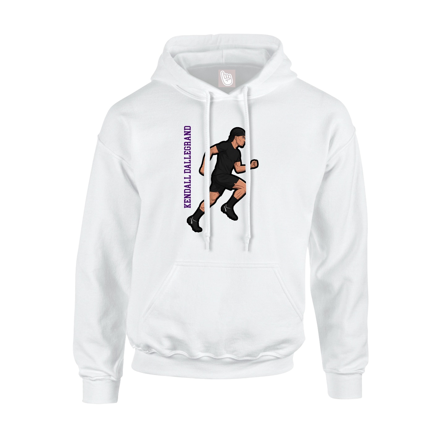 Hoodie — Name Vertical in White