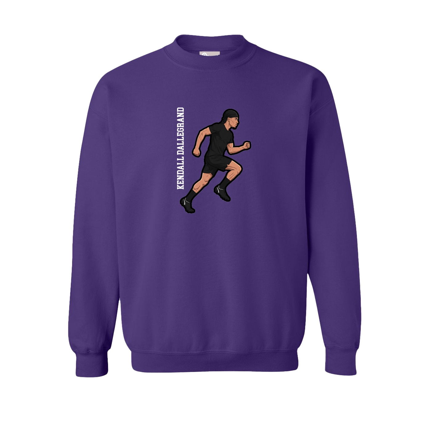 Fleece Crew — Name Vertical in Purple