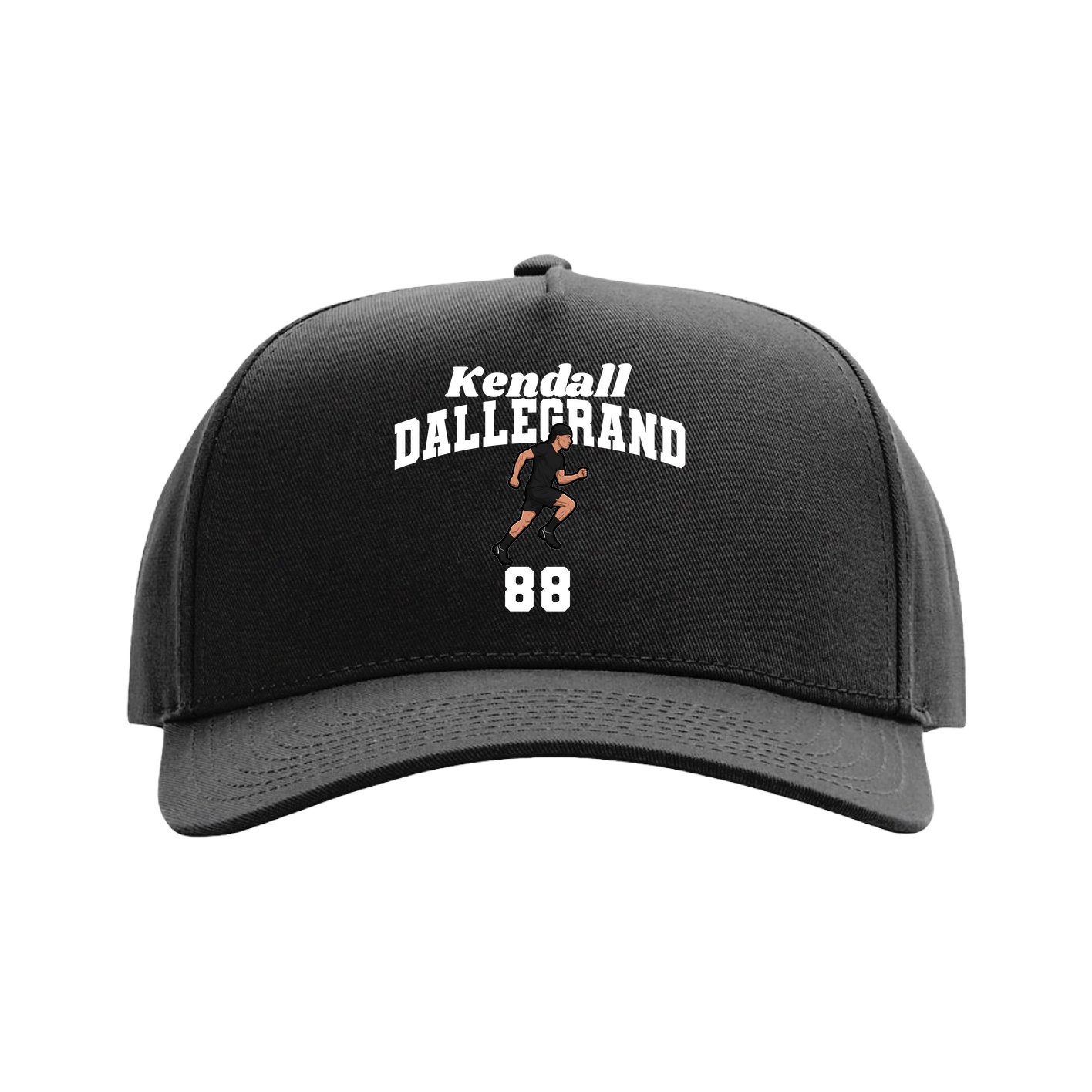 Full Fabric Five-Panel Champ Cap — Signature Arch in Black