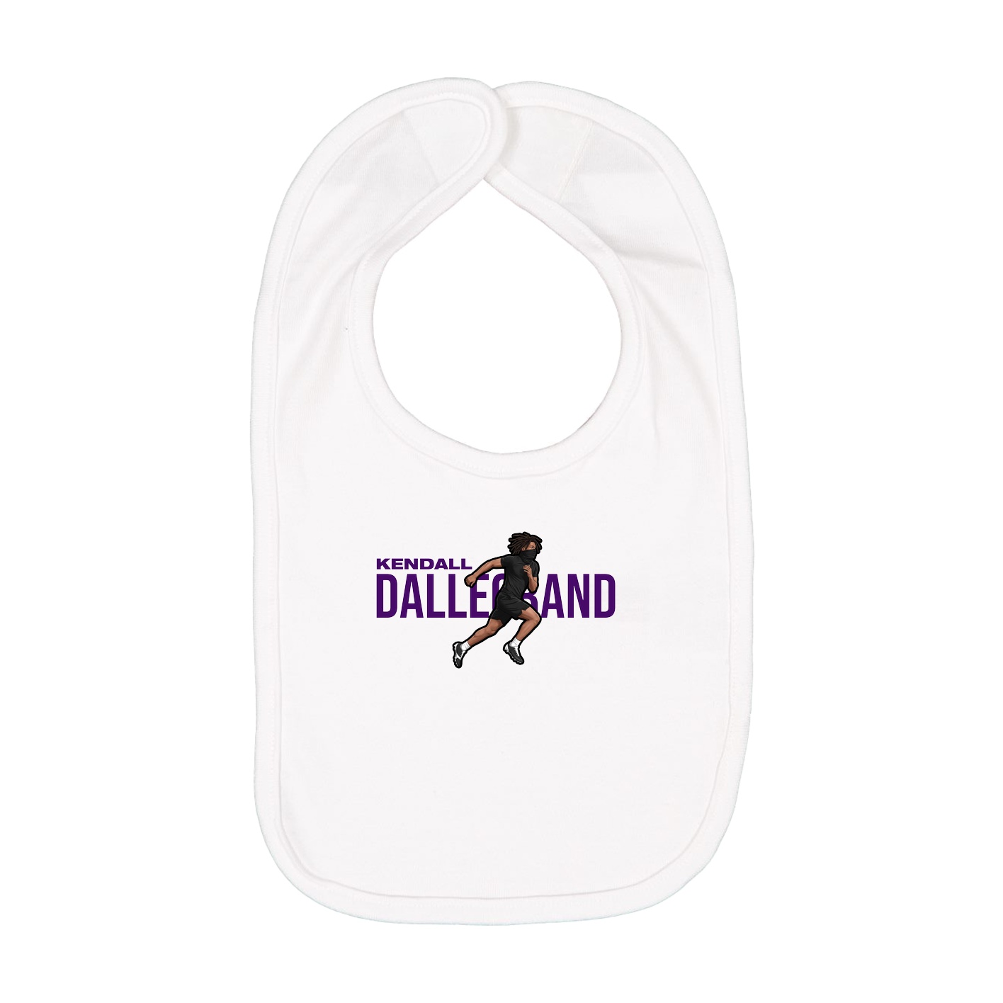 Infant Bib — Player Name in White