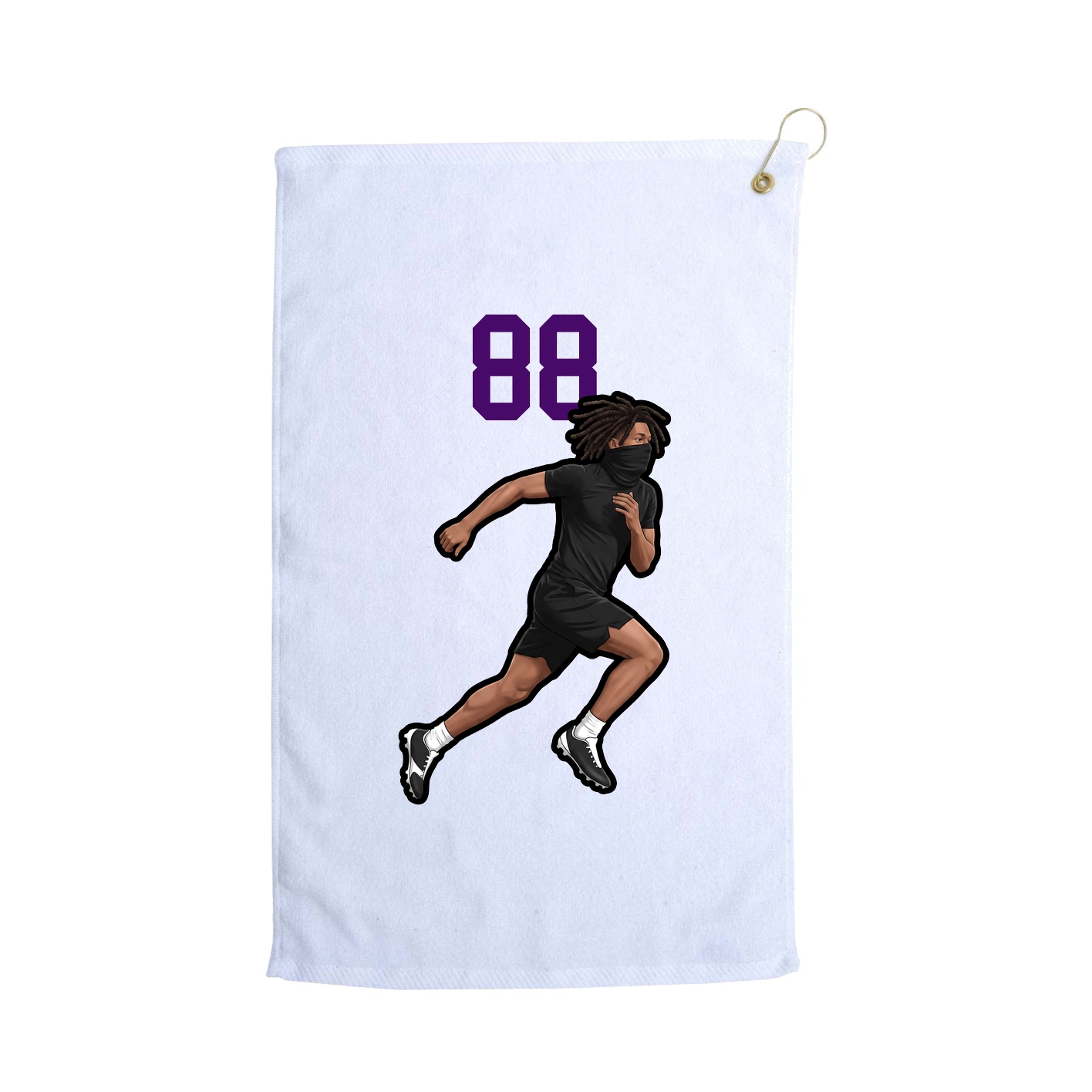 Golf Towel — Number Top in White