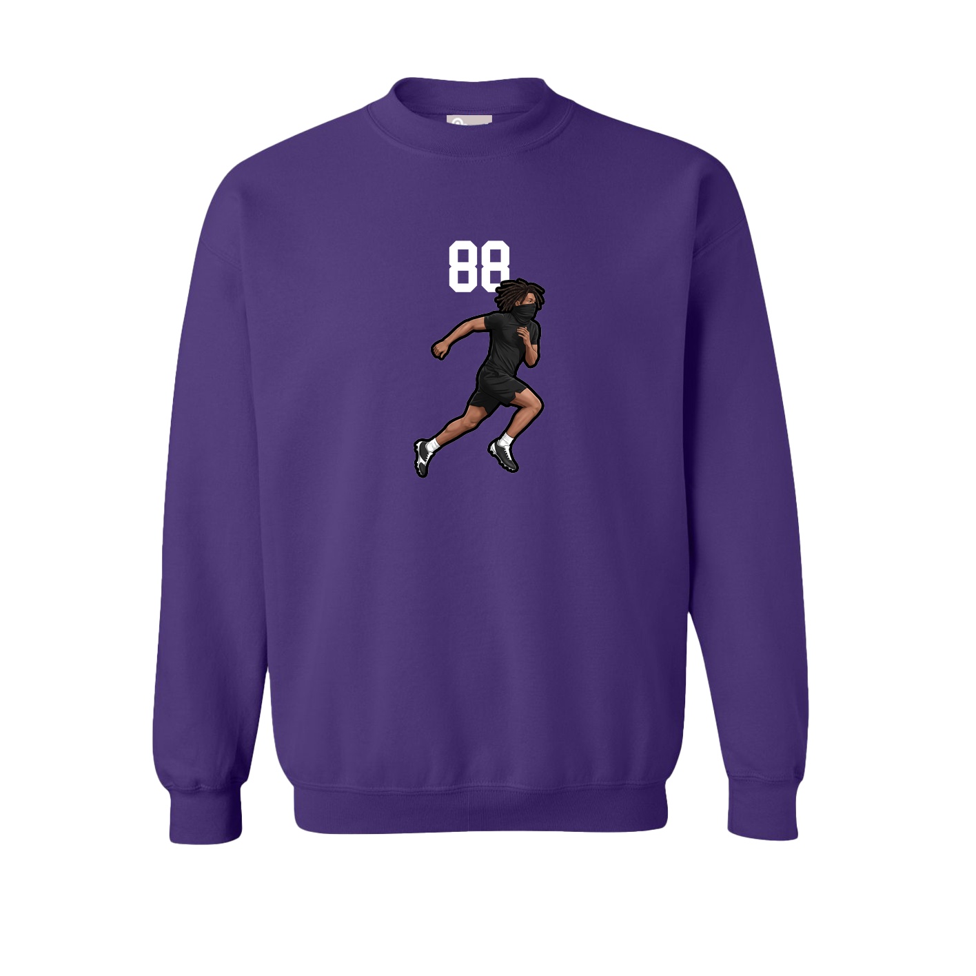 Fleece Crew — Number Top in Purple