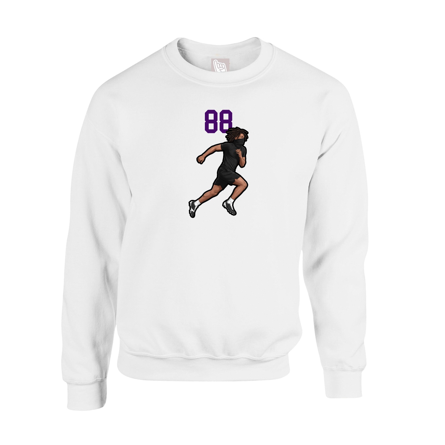 Fleece Crew — Number Top in White