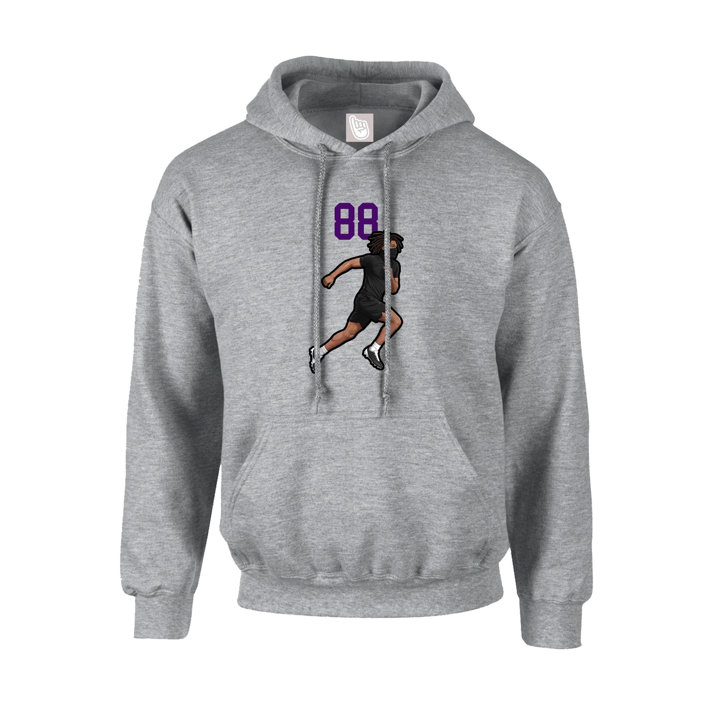 Youth Hoodie — Number Top in Grey