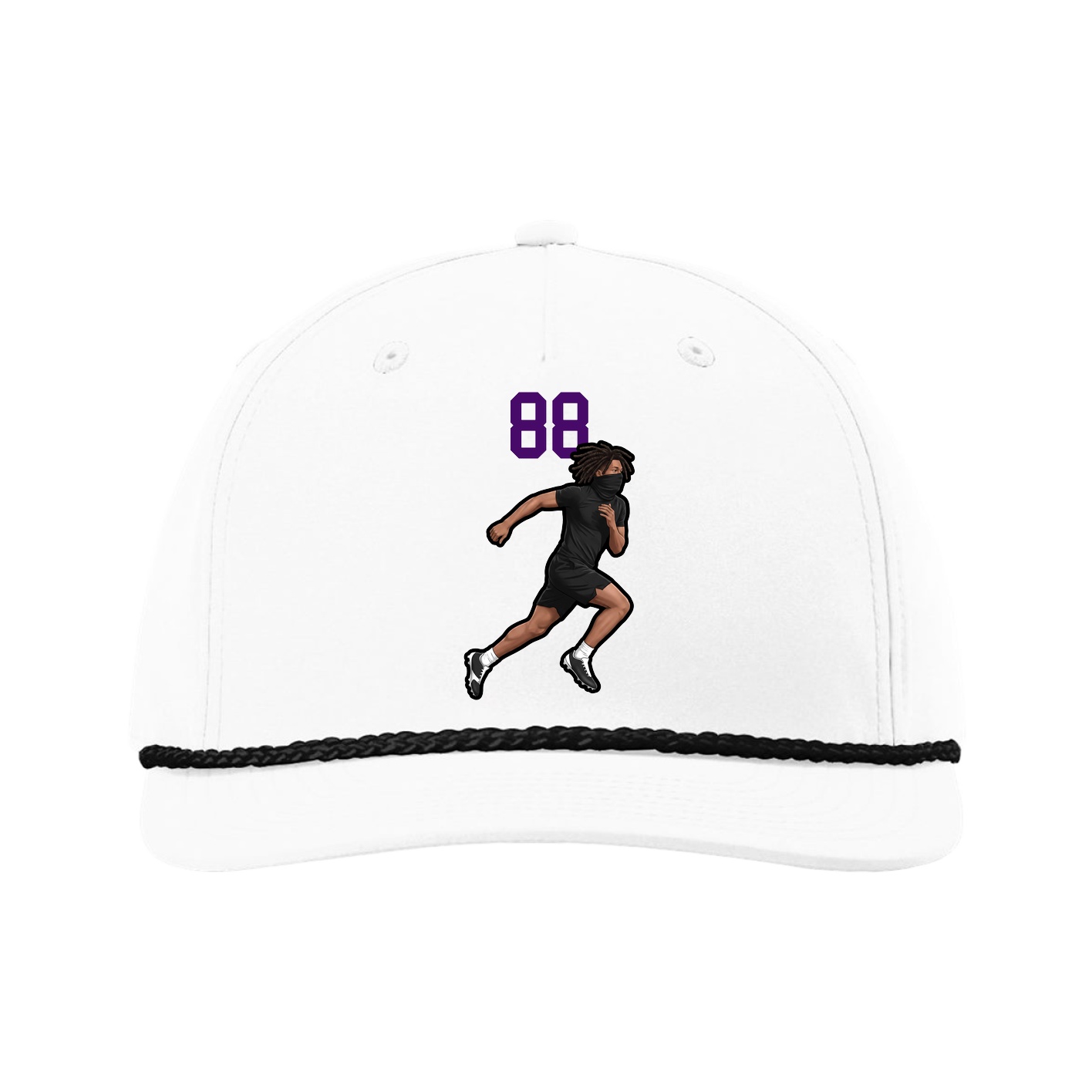 Five-Panel Classic Rope Cap — Number Top in White