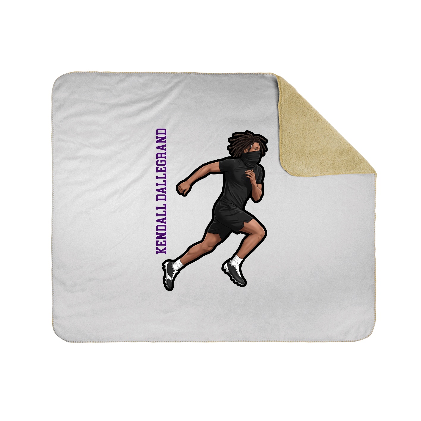 Throw Blanket — Name Vertical in White