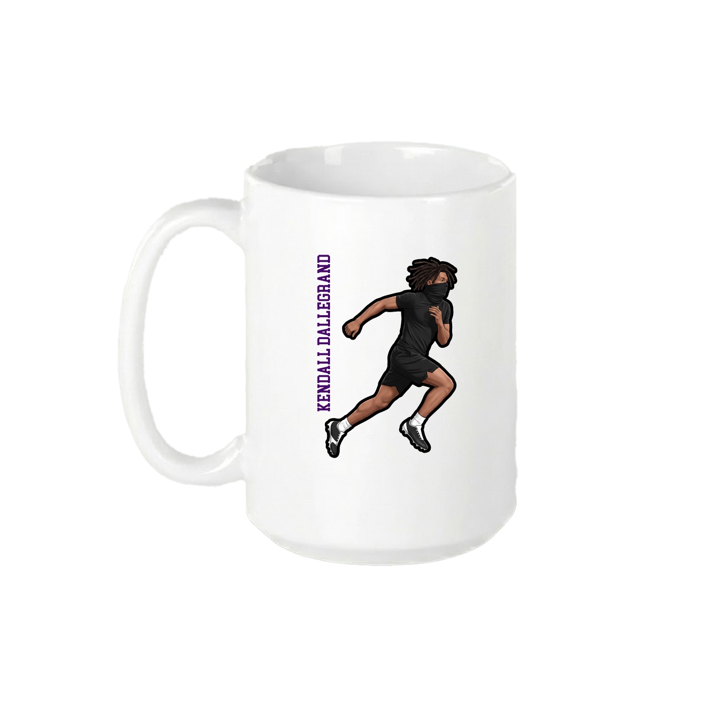 15oz Coffee Mug — Name Vertical in White