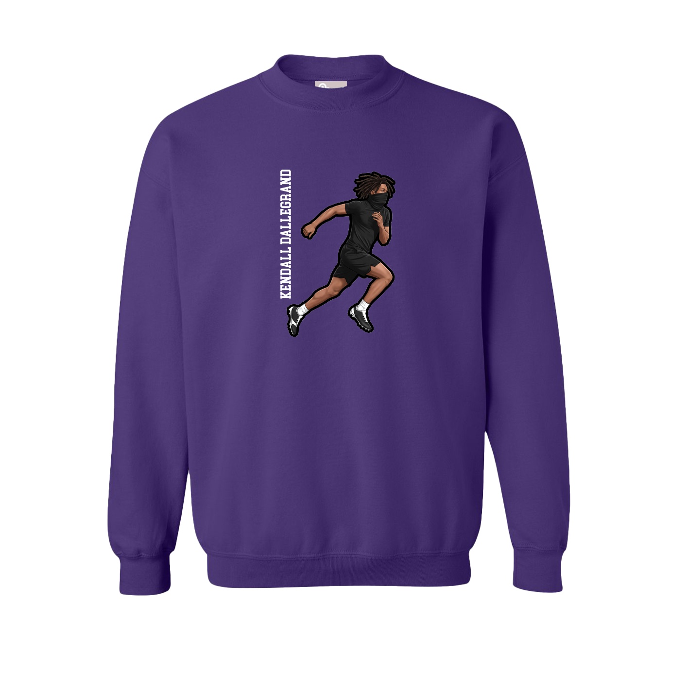 Fleece Crew — Name Vertical in Purple