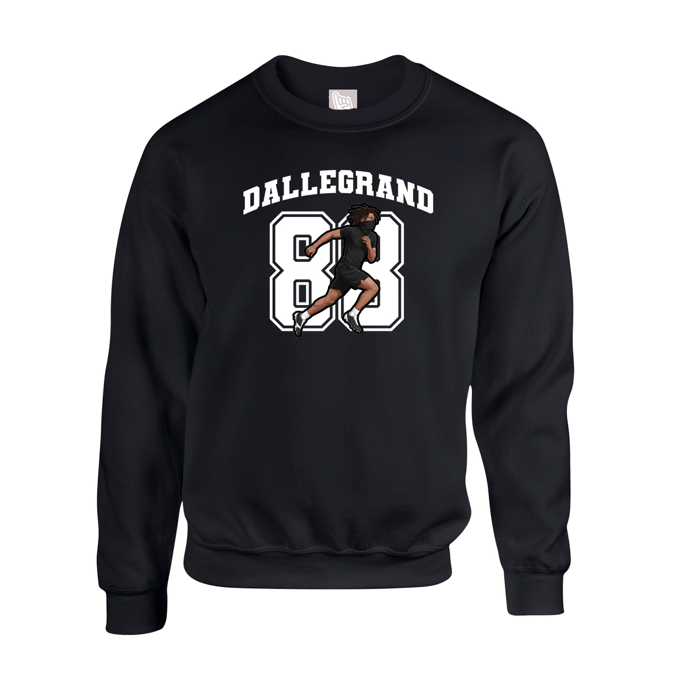 Fleece Crew — Number in Black
