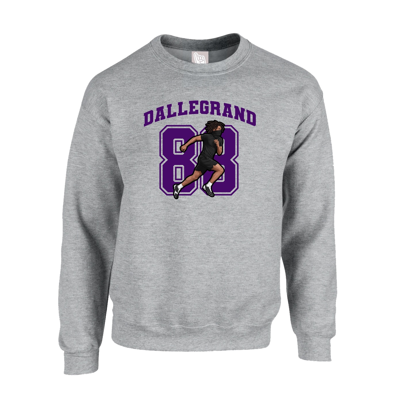 Fleece Crew — Number in Grey