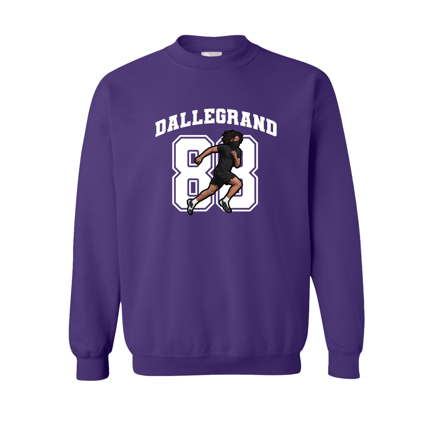 Fleece Crew — Number in Purple