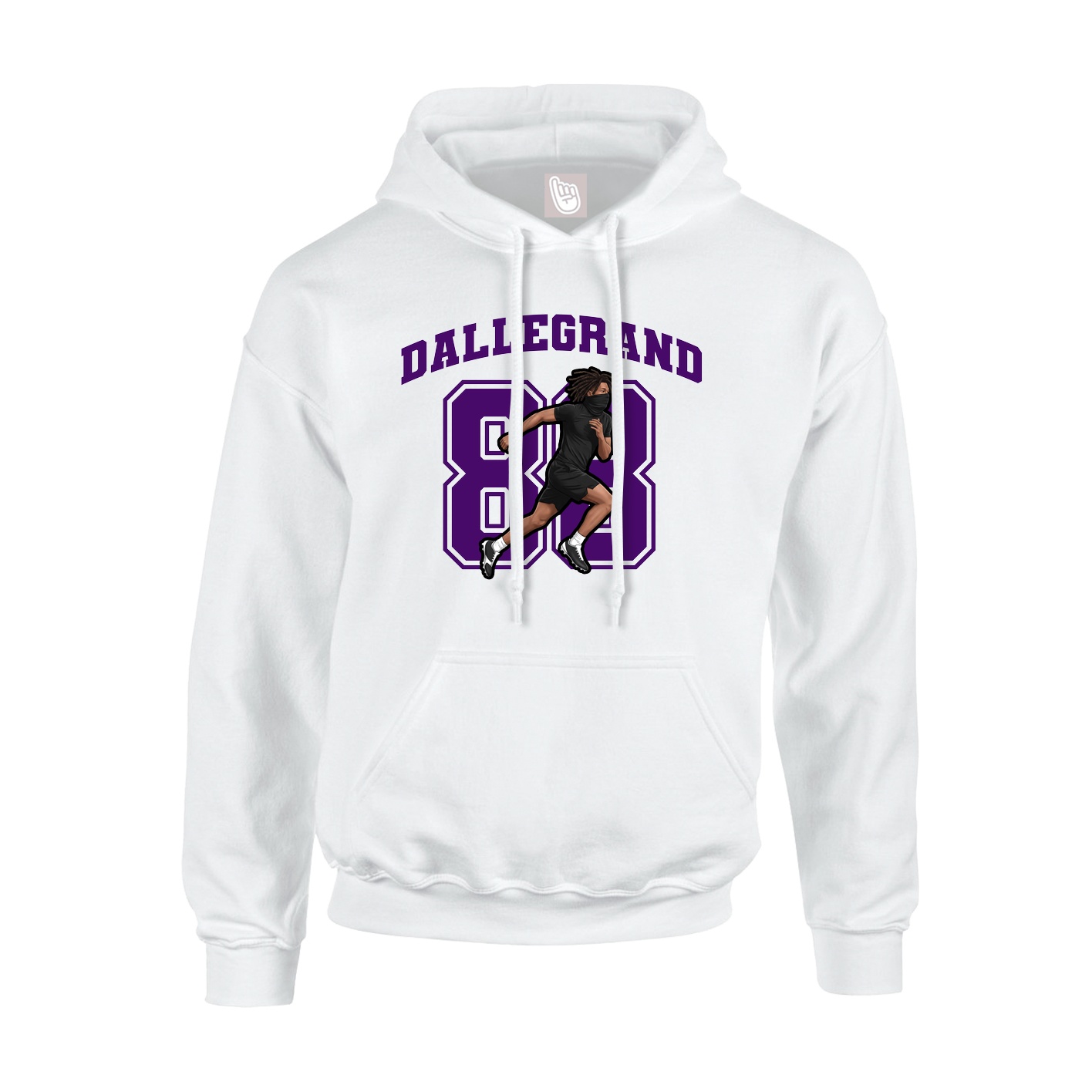 Youth Hoodie — Number in White