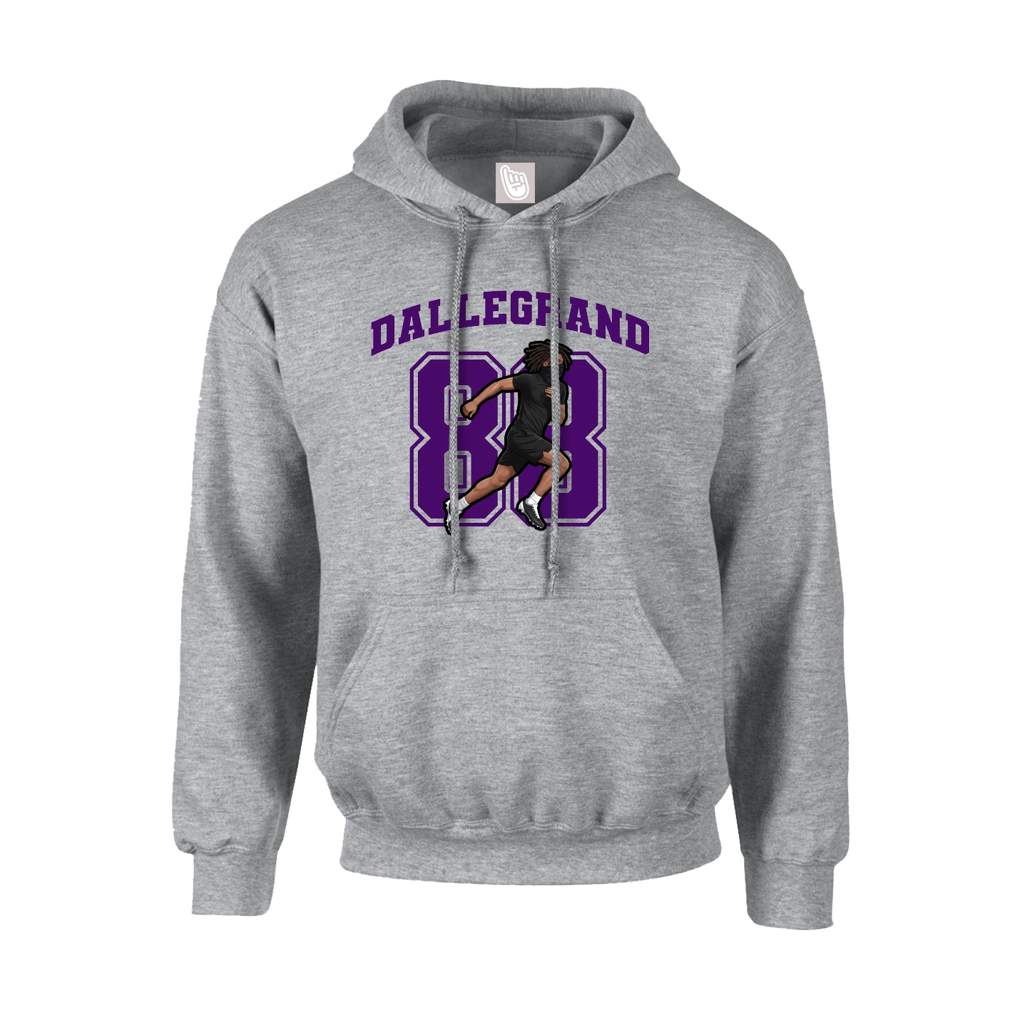 Youth Hoodie — Number in Grey