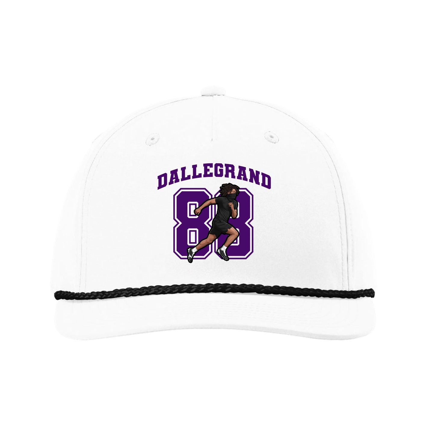Five-Panel Classic Rope Cap — Number in White
