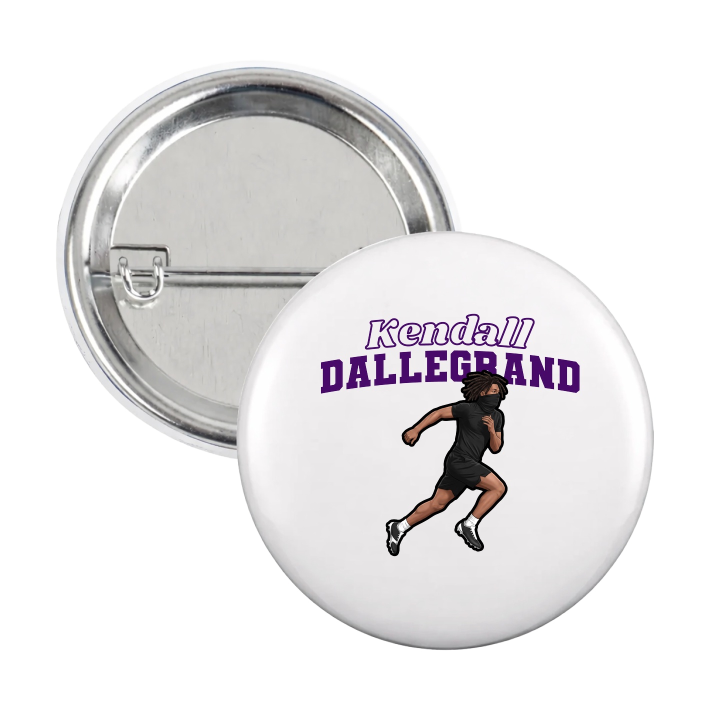 Game Day Button — Name Arch in White