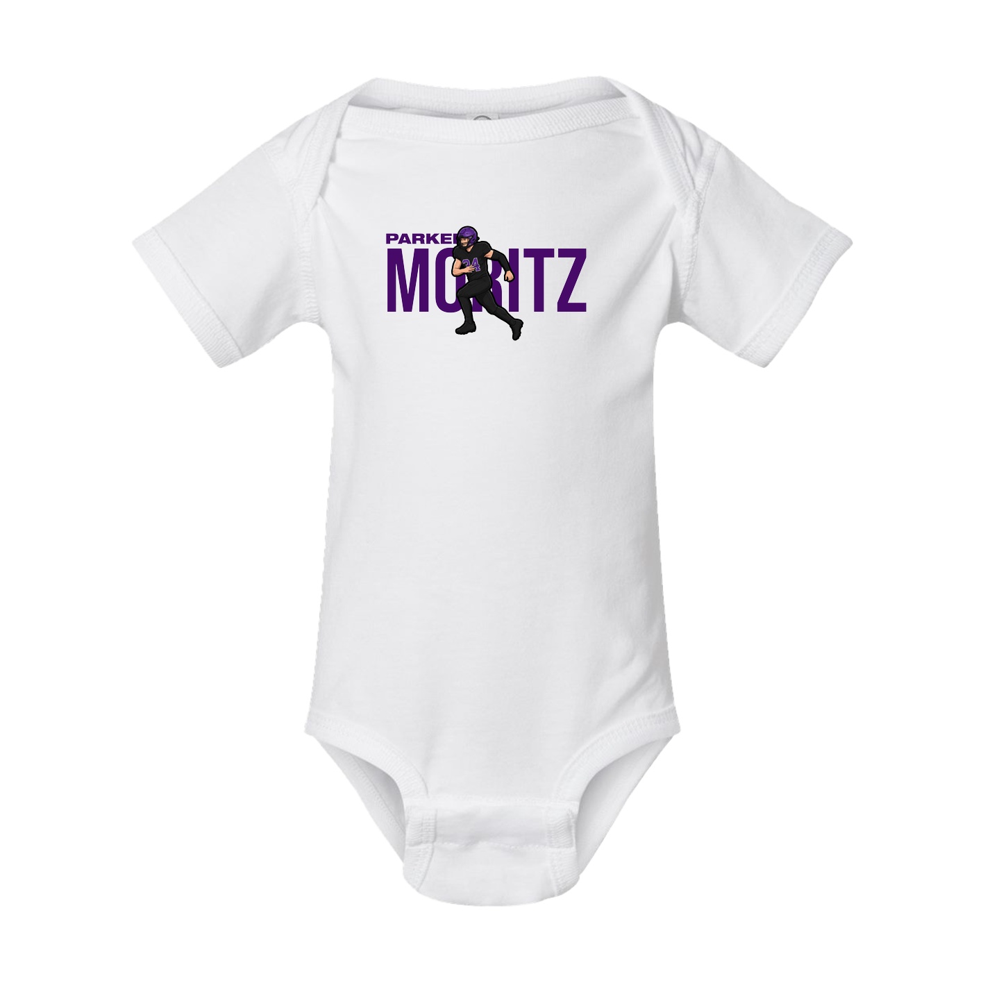Baby Onesie — Player Name in White