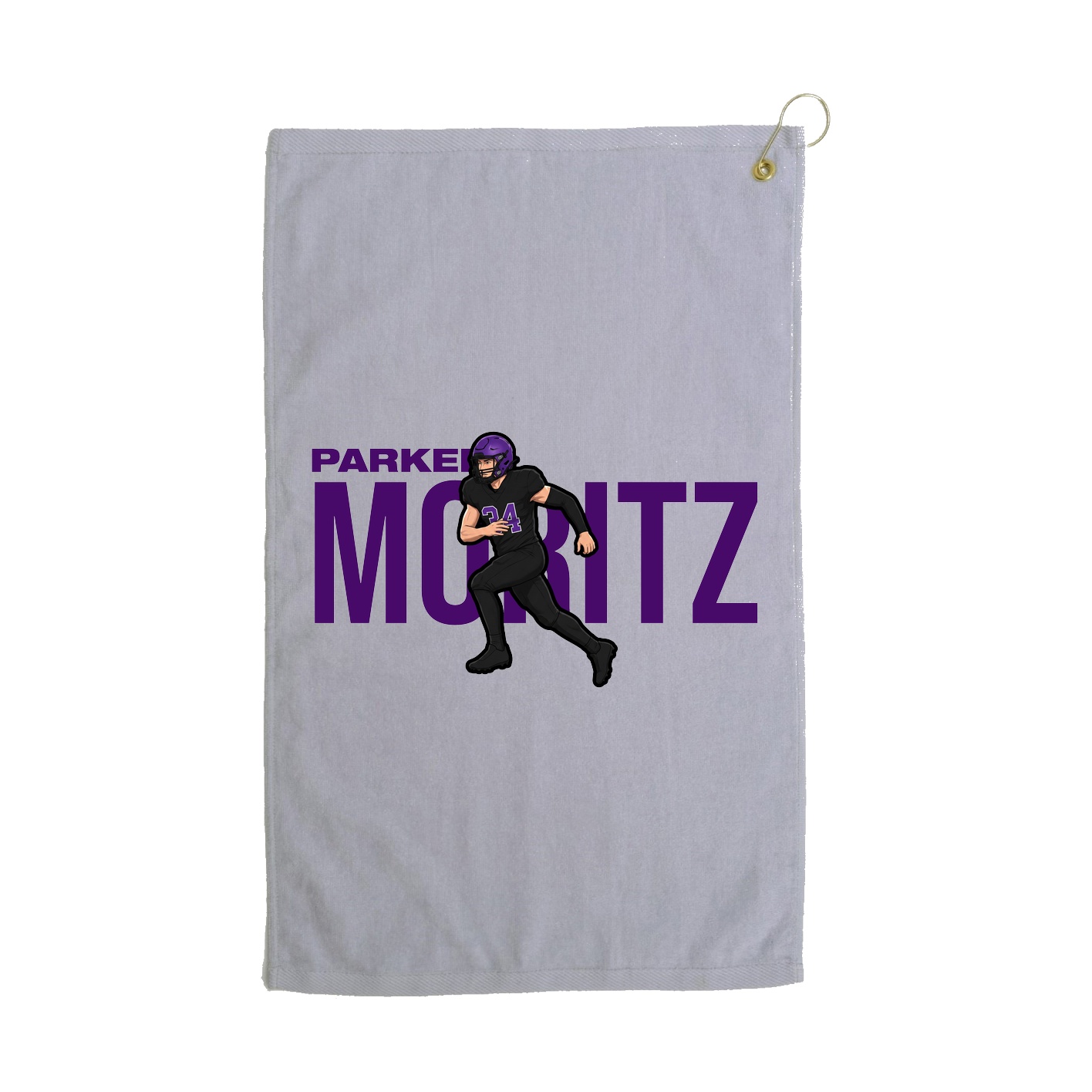 Golf Towel — Player Name in Grey