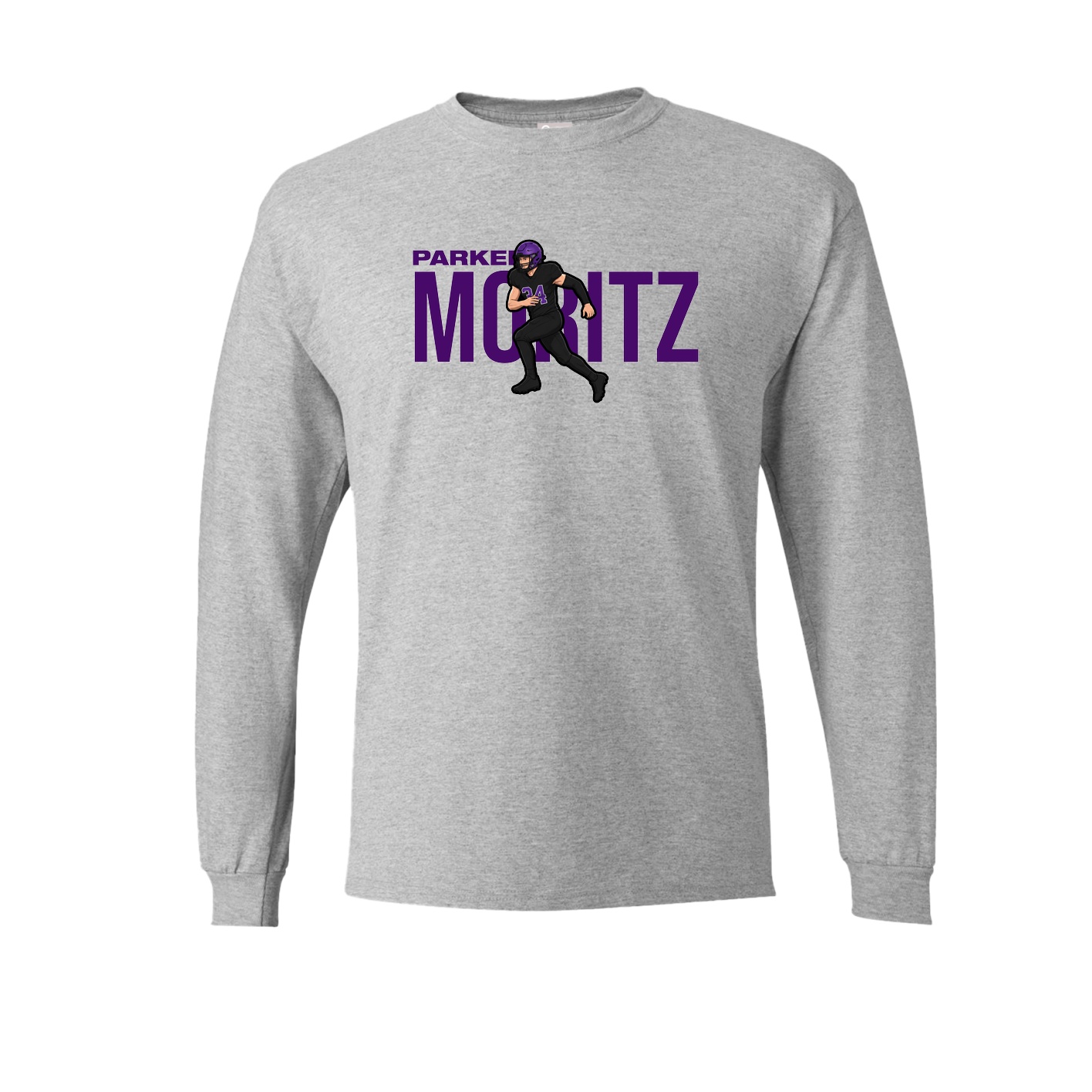 Long Sleeve Tee — Player Name in Grey
