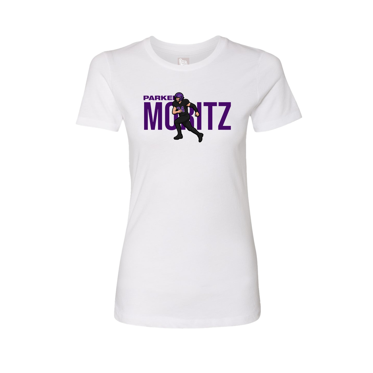 Fitted Women's Tee — Player Name in White