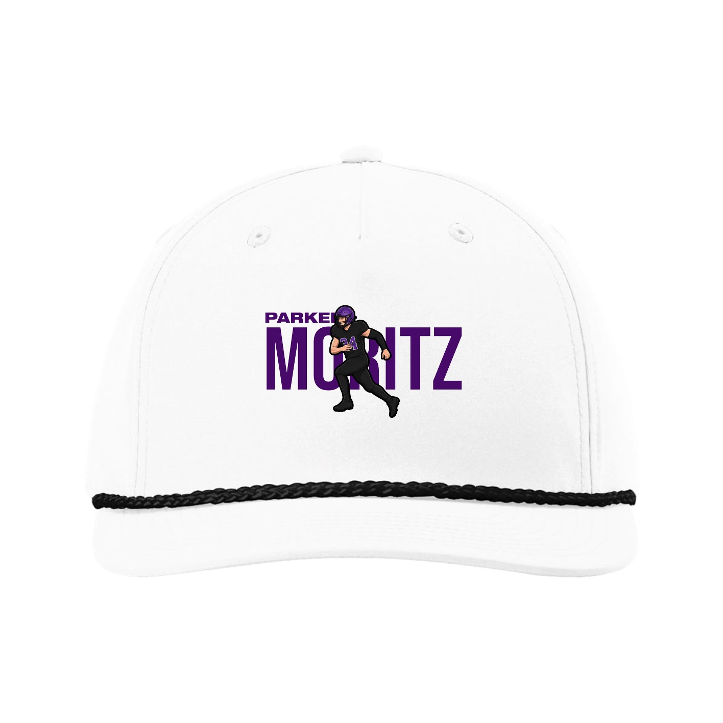 Five-Panel Classic Rope Cap — Player Name in White