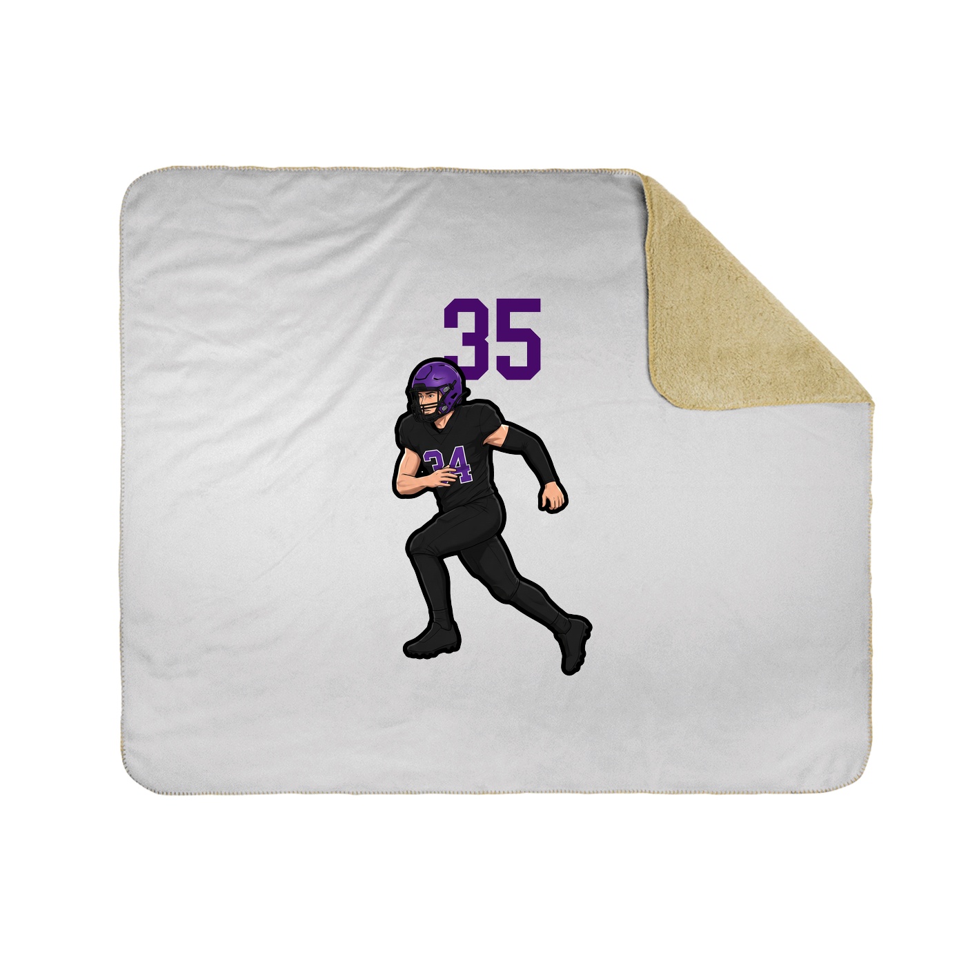 Throw Blanket — Number Top in White