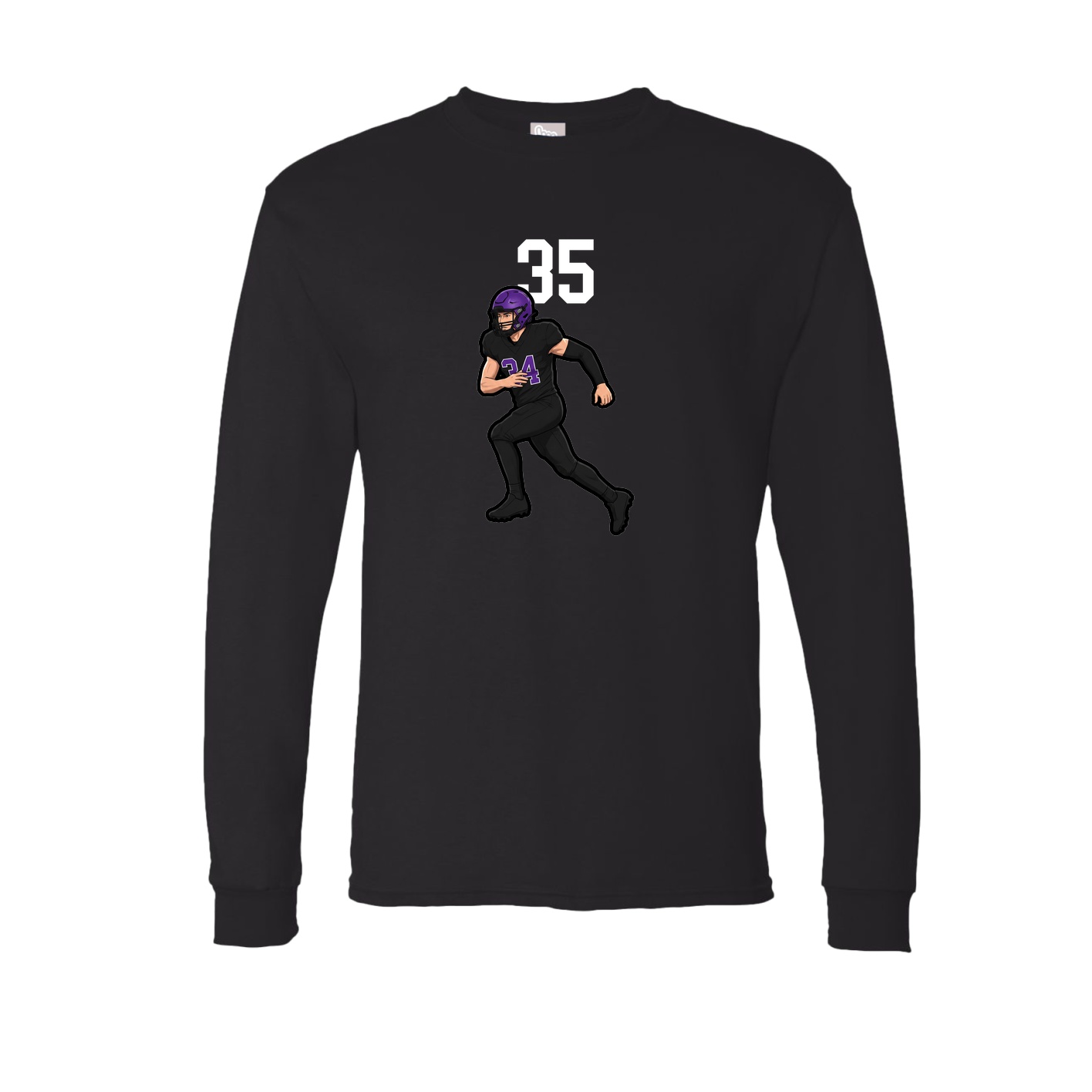 Long Sleeve Tee — Number Top in Black