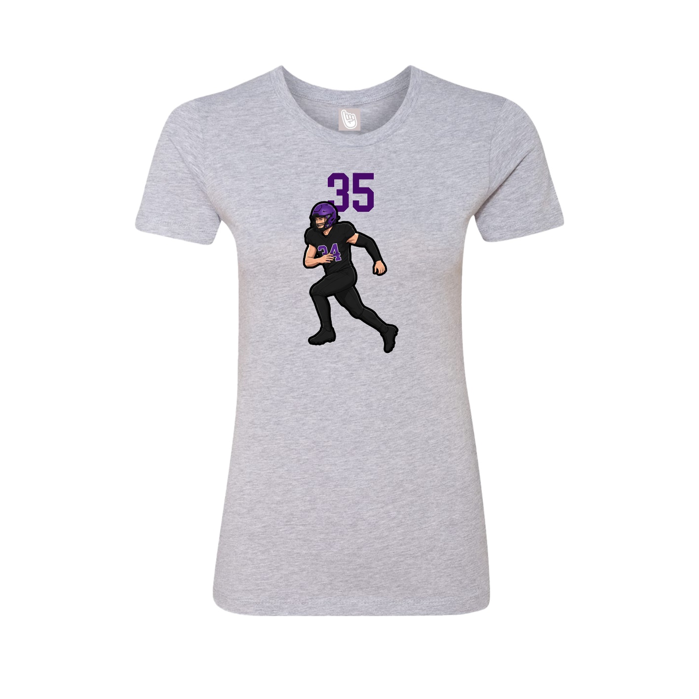 Fitted Women's Tee — Number Top in Grey
