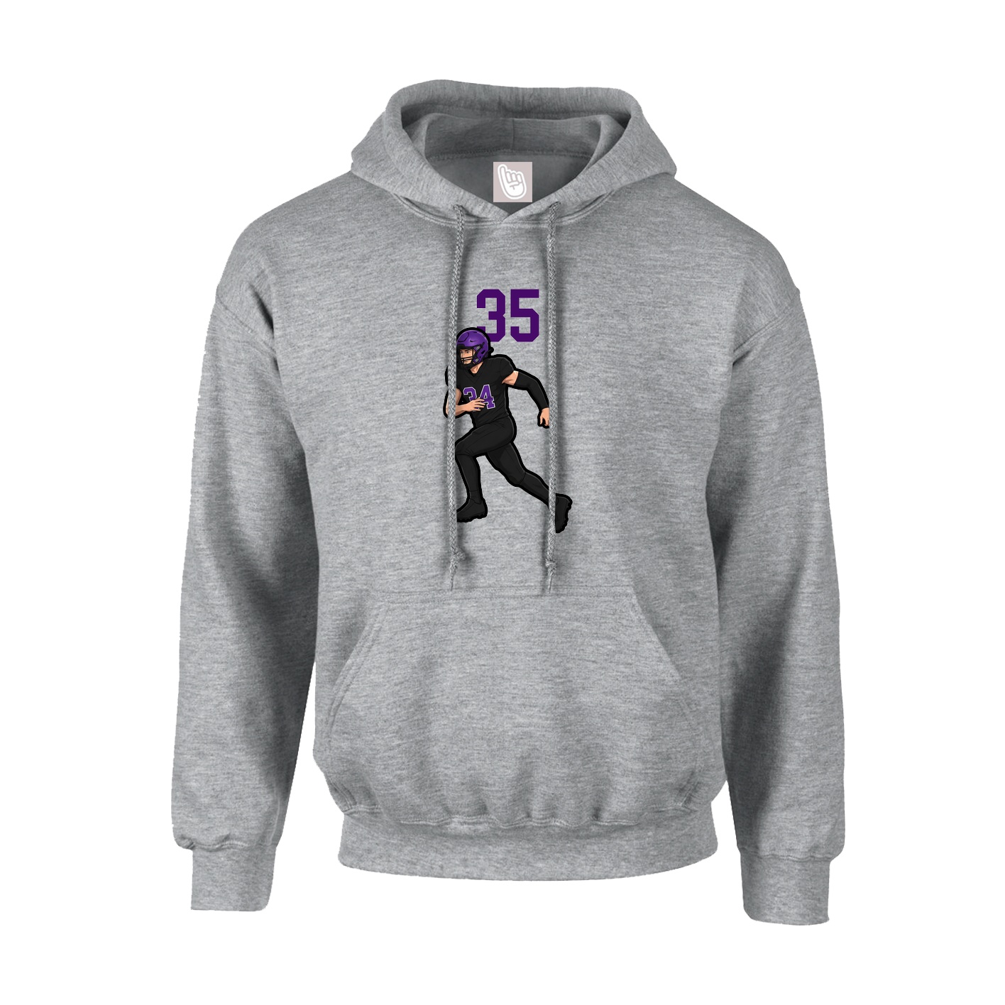 Youth Hoodie — Number Top in Grey