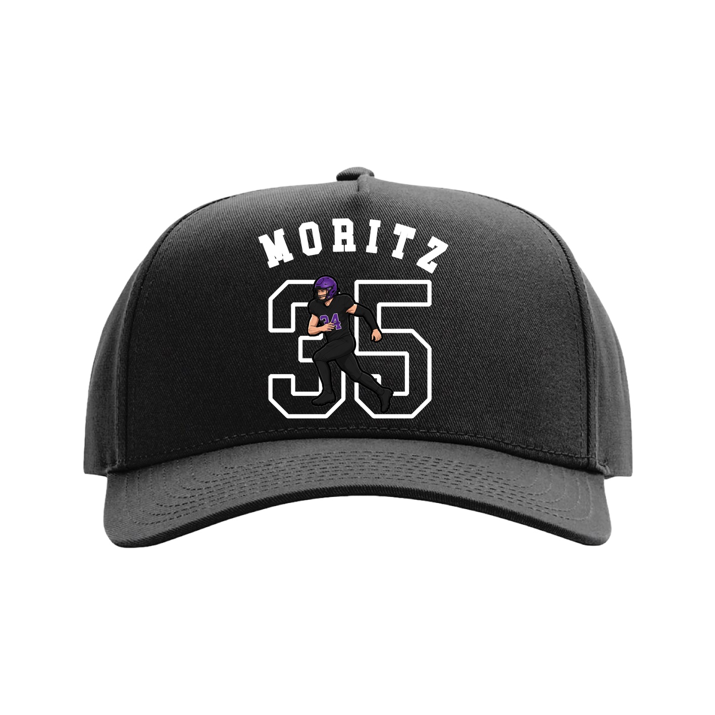 Full Fabric Five-Panel Champ Cap — Shirsey Arch in Black