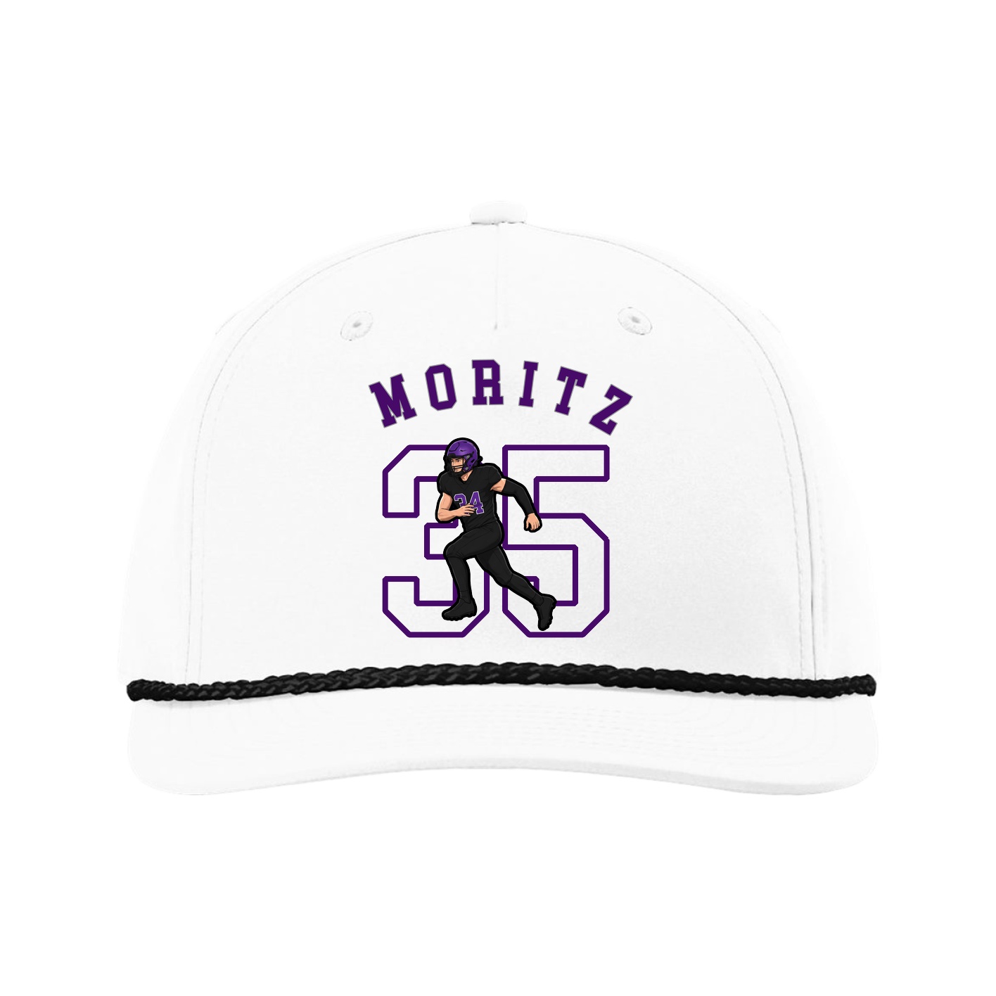 Five-Panel Classic Rope Cap — Shirsey Arch in White