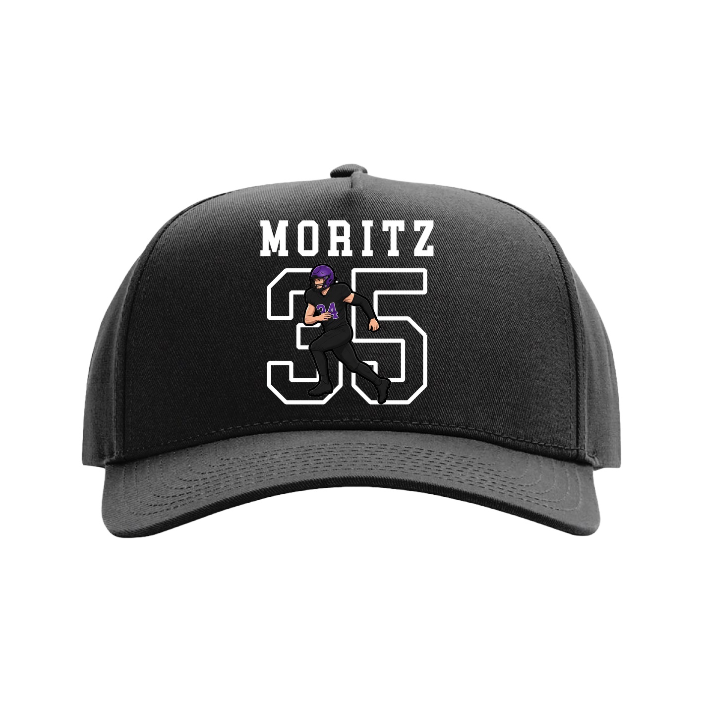 Full Fabric Five-Panel Champ Cap — Shirsey in Black